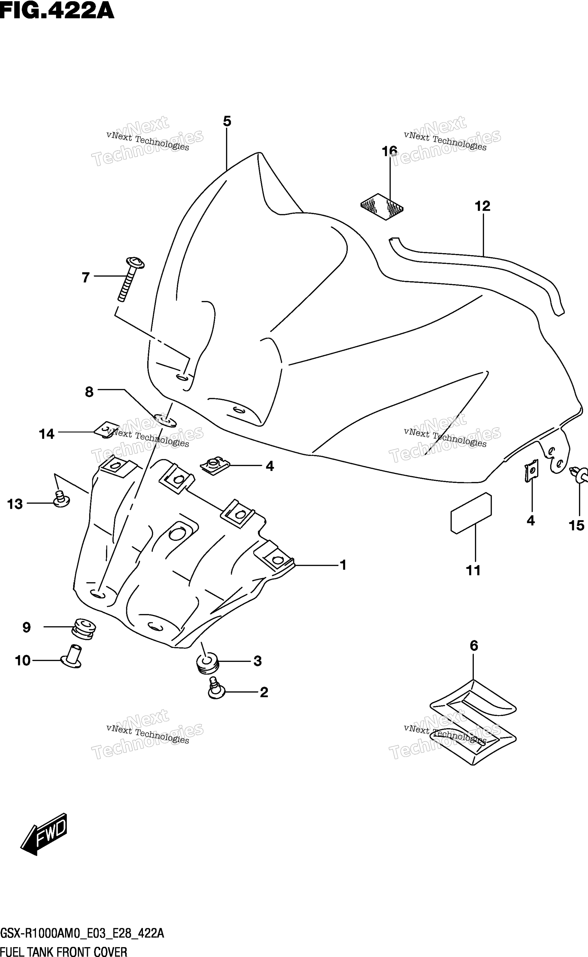 Топливный бак Front Cover (Gsx-R1000a)