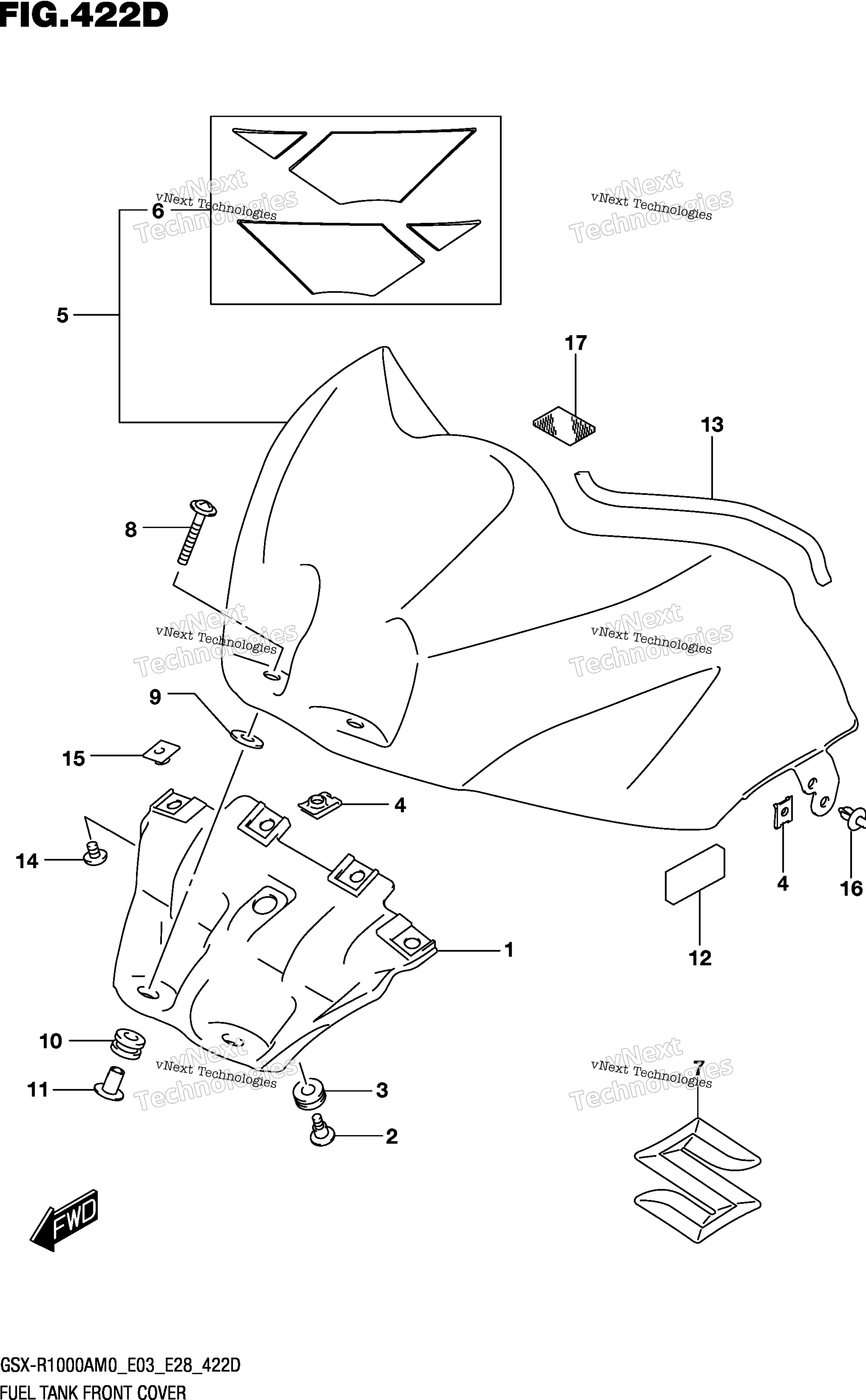 Топливный бак Front Cover (Gsx-R1000ra)