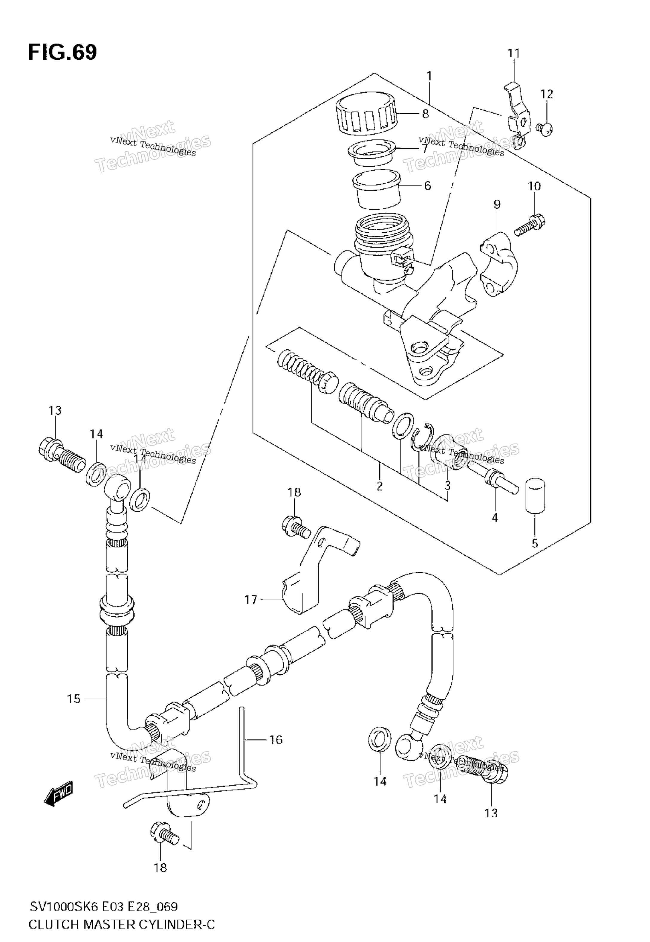 Сцепление Master Cylinder (Sv1000sk6/Sk7)