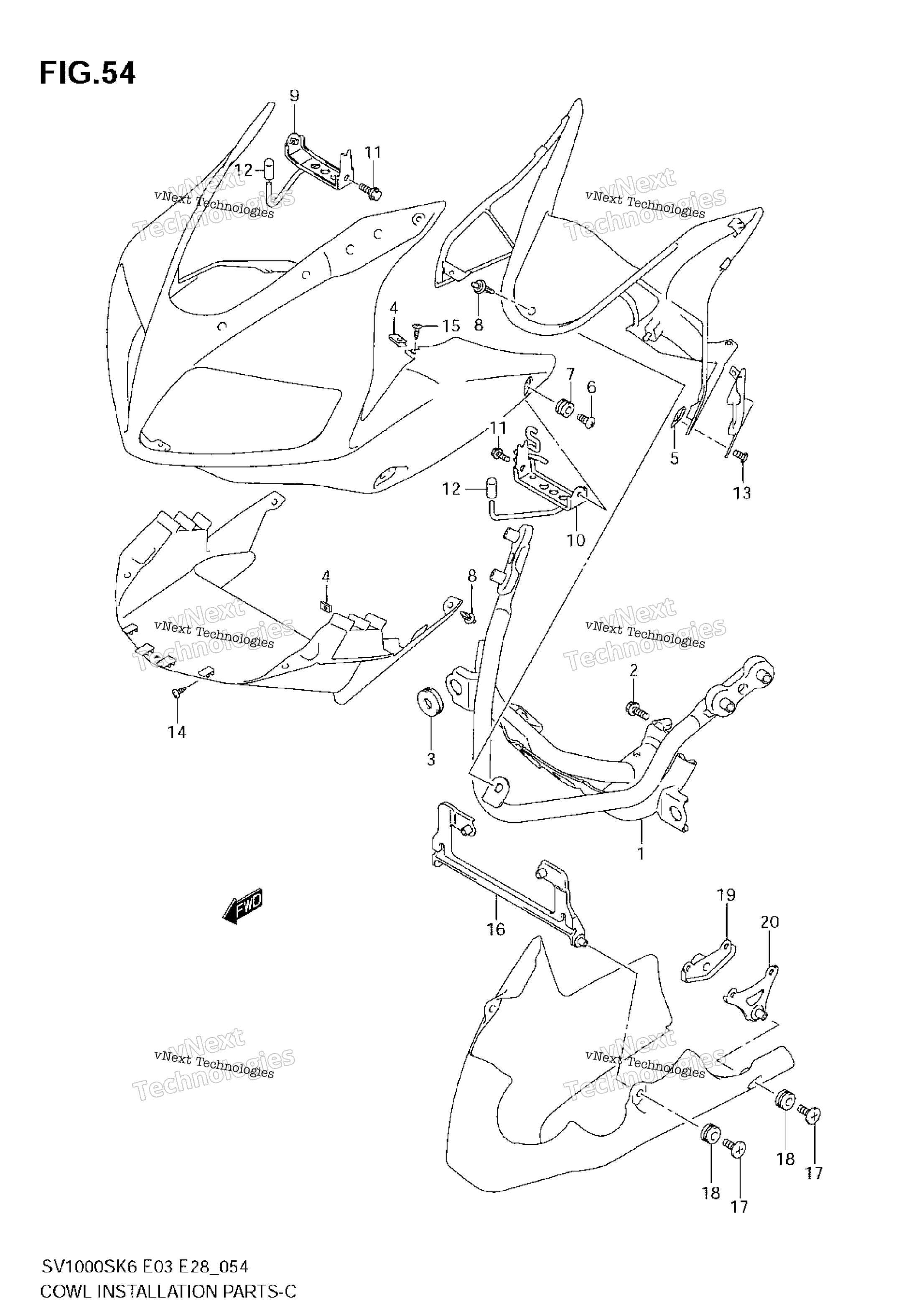 Обтекатель Installation Parts (Sv1000s)