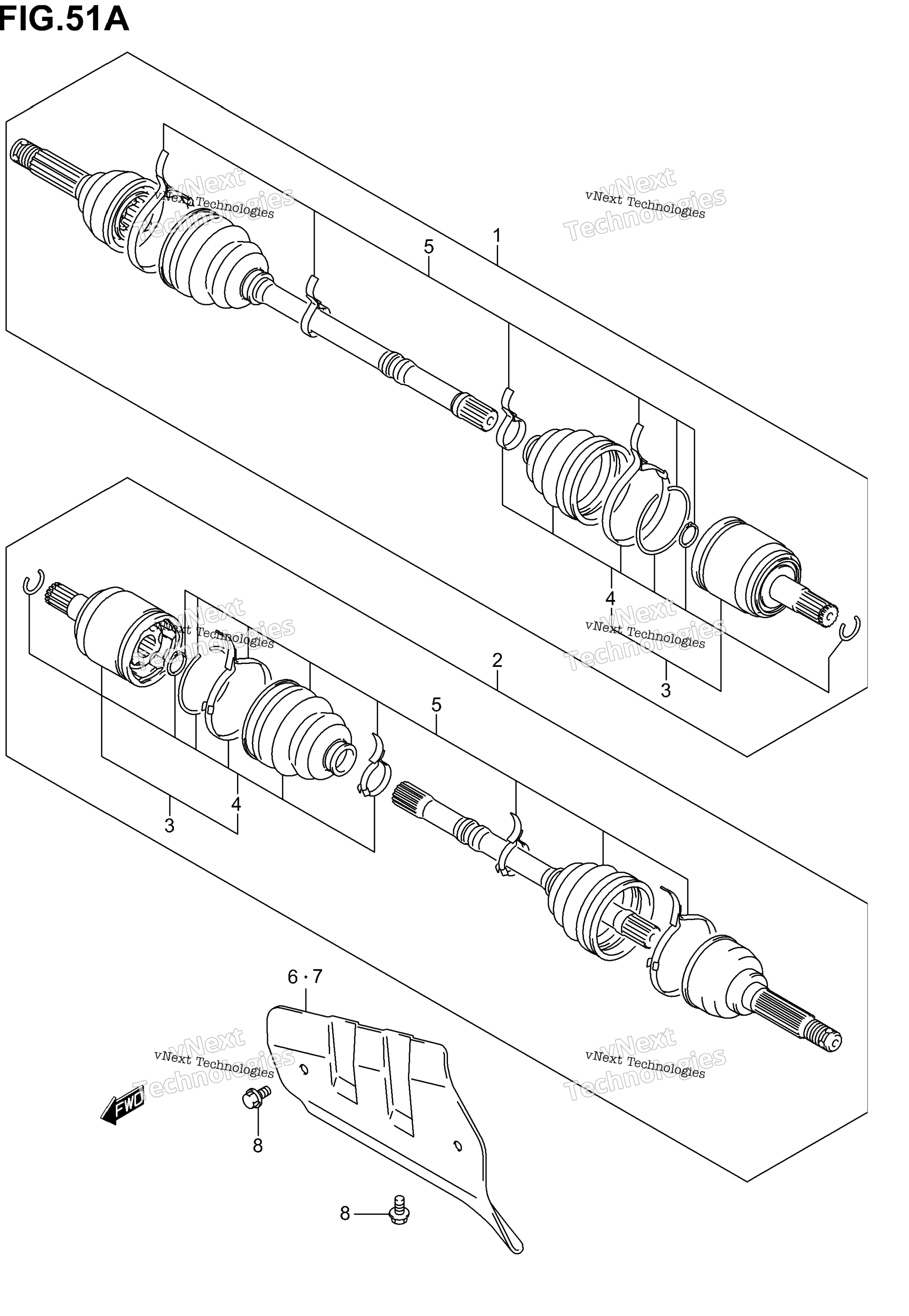 Передняя часть Drive Shaft (Model K5)