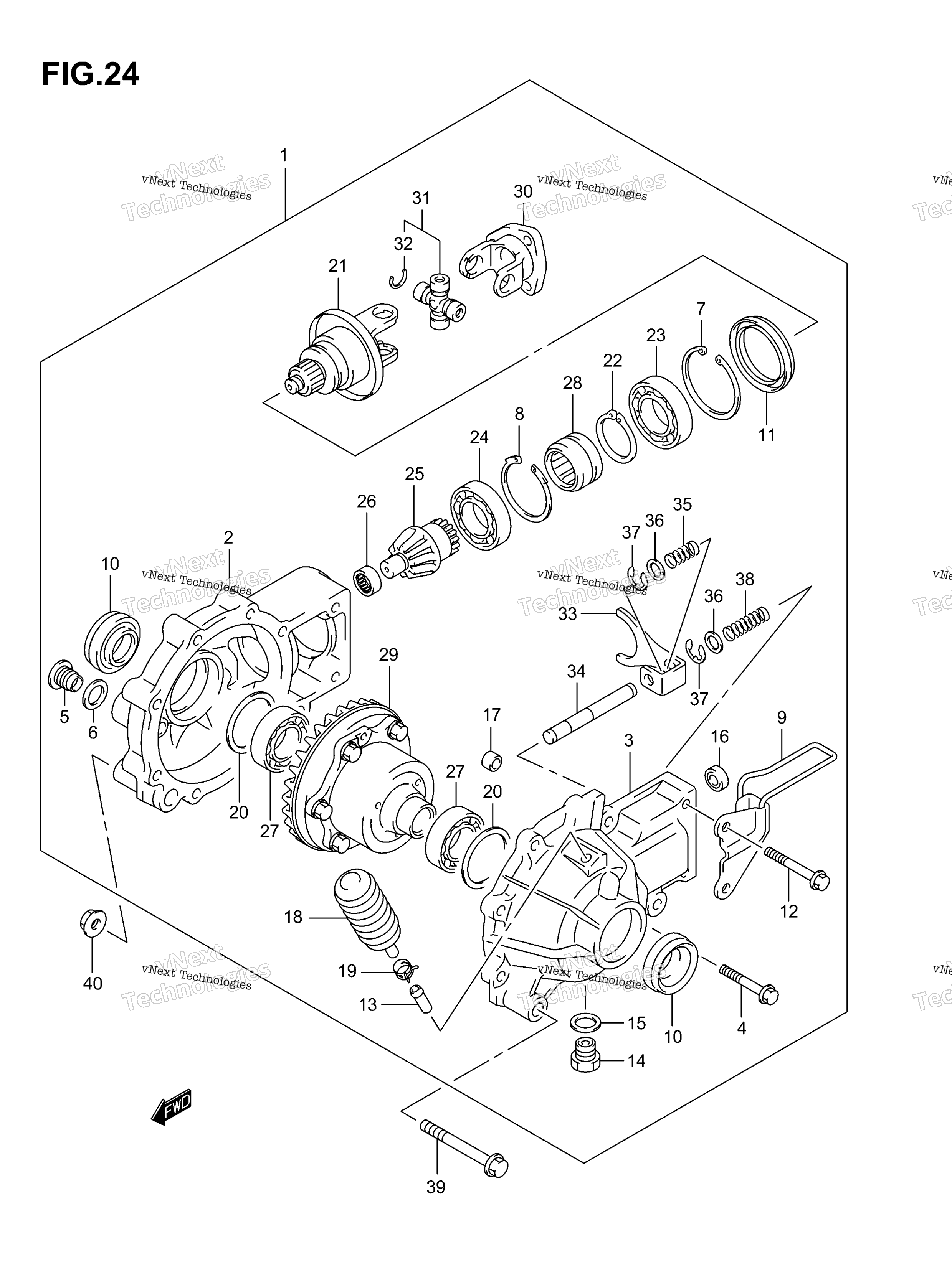 Final Bevel передача (Front)(Model K3 / K4,%F.No.5Saak46k3x102000)