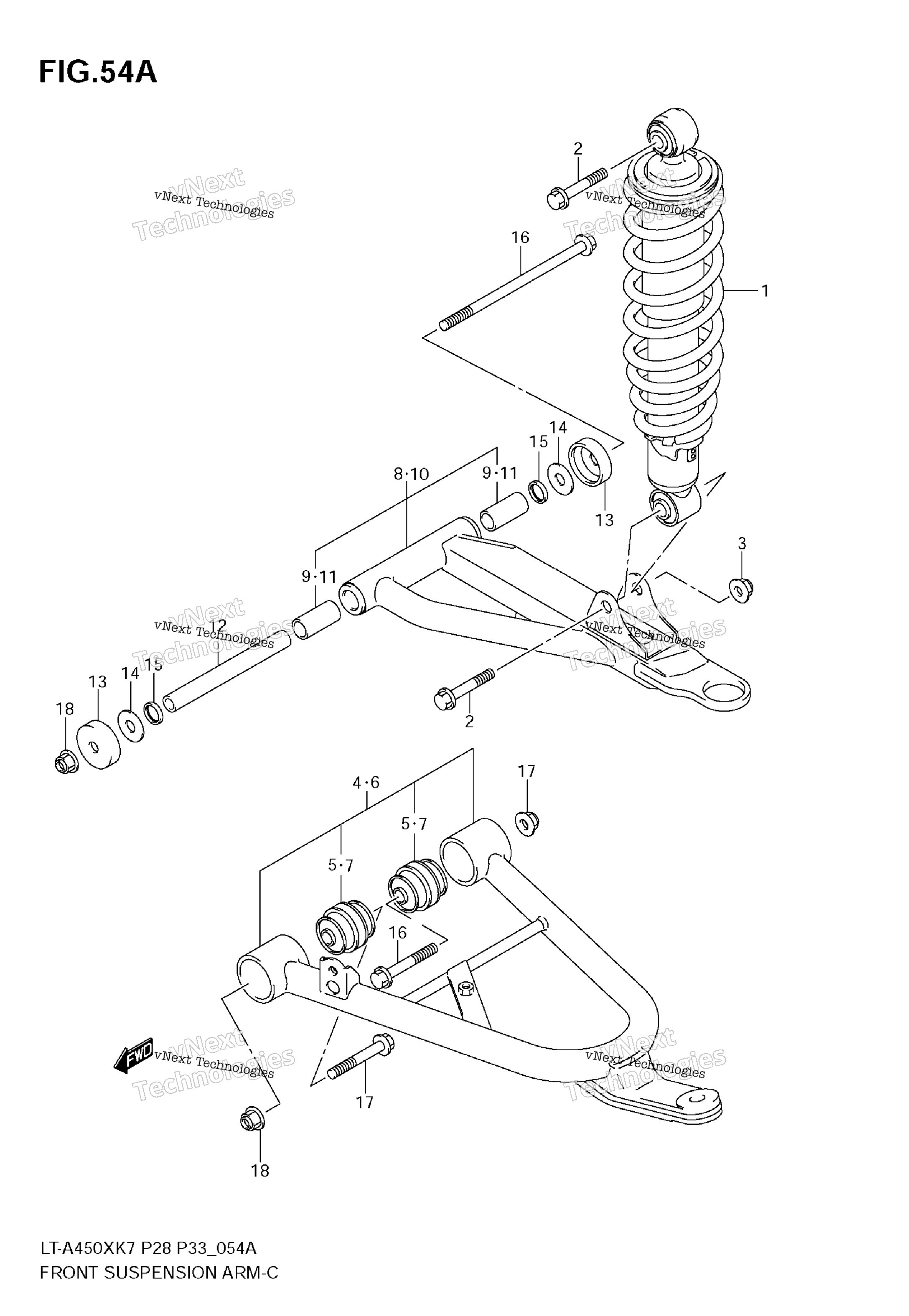 Передняя часть Suspension Arm (Model K8/K9)