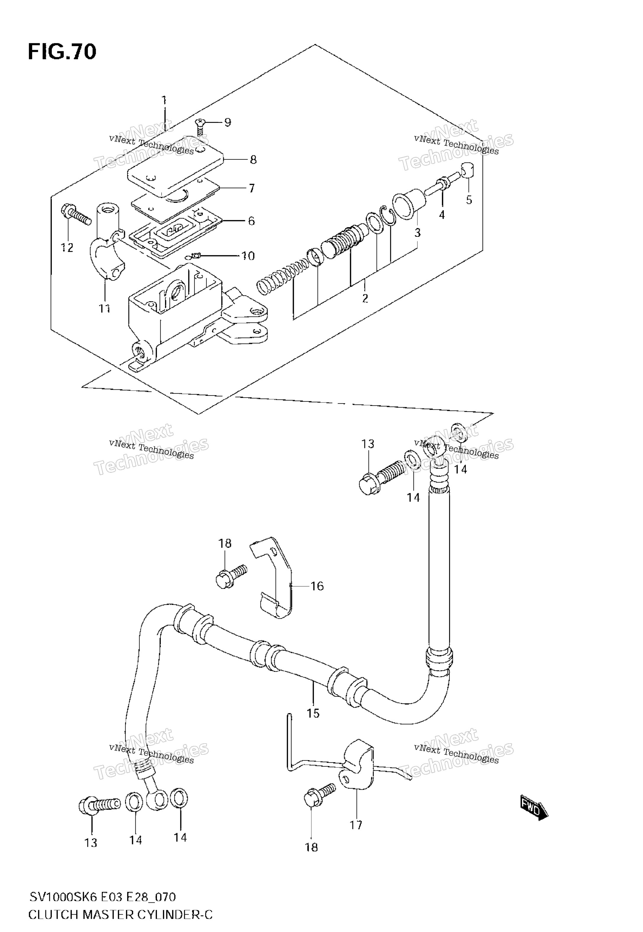 Сцепление Master Cylinder (Sv1000k6) Not For Us Market