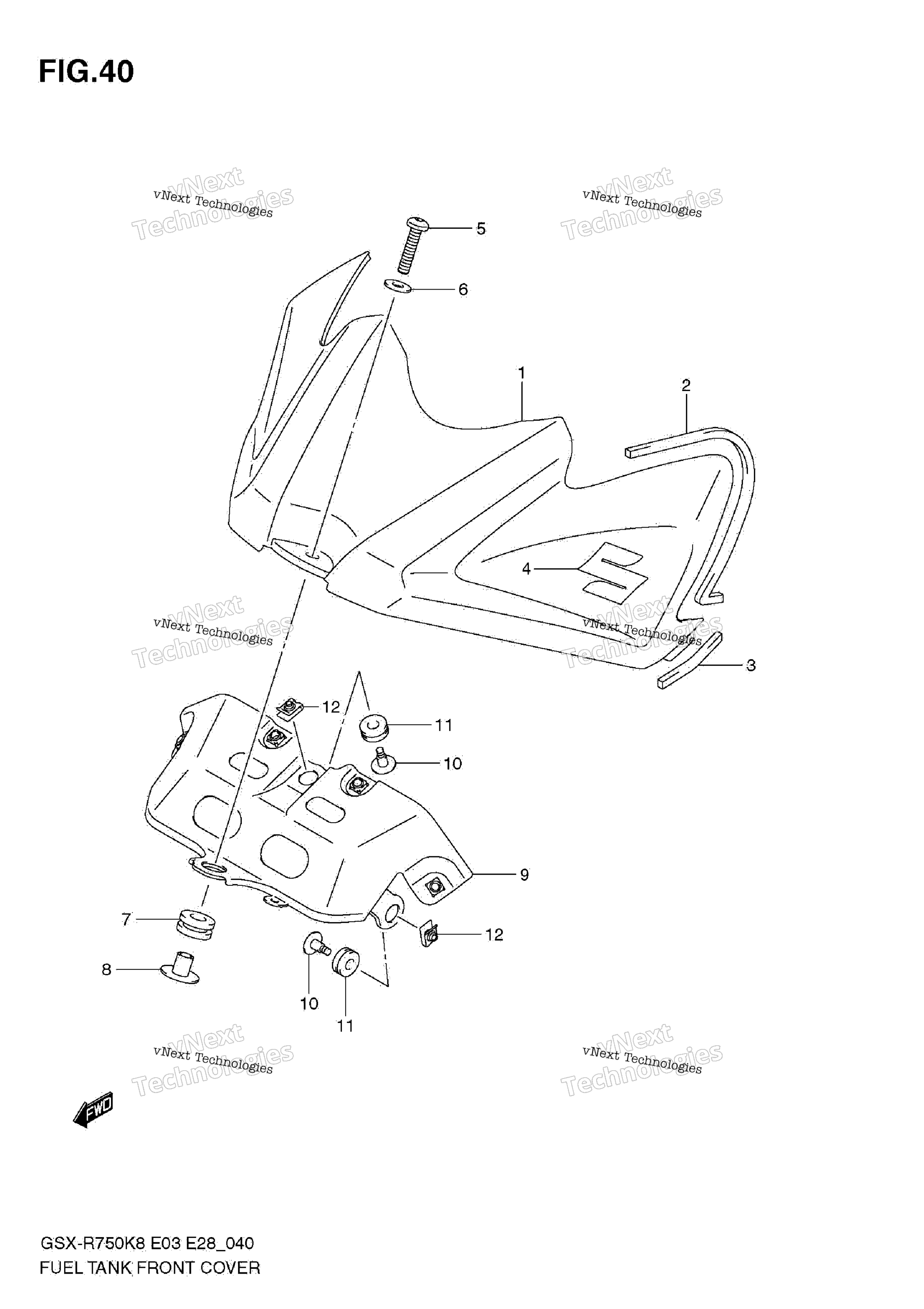 Топливный бак Front C0ver (Model K8)