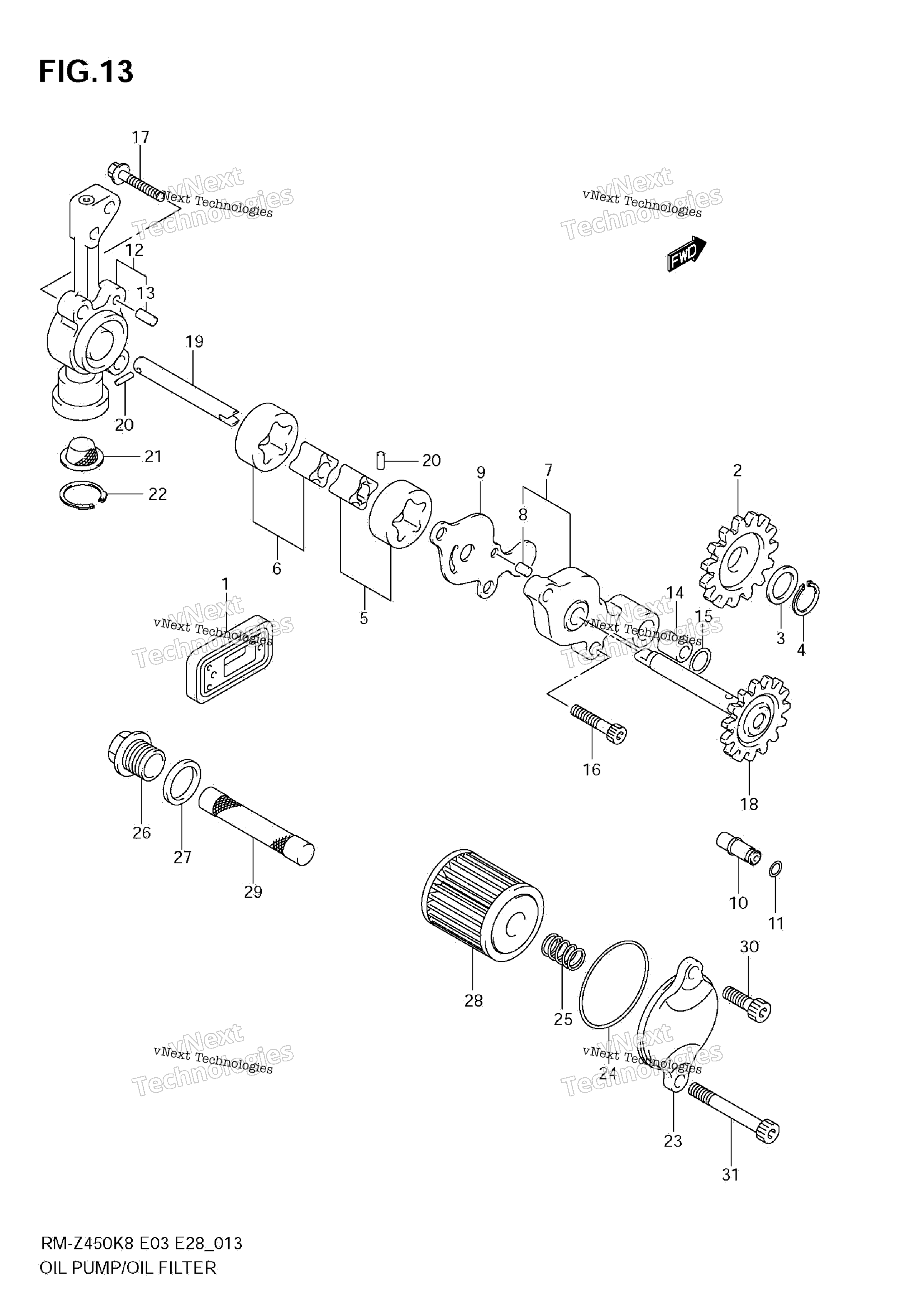 Масляный насос (Rm-Z450 K8/K9/L0)