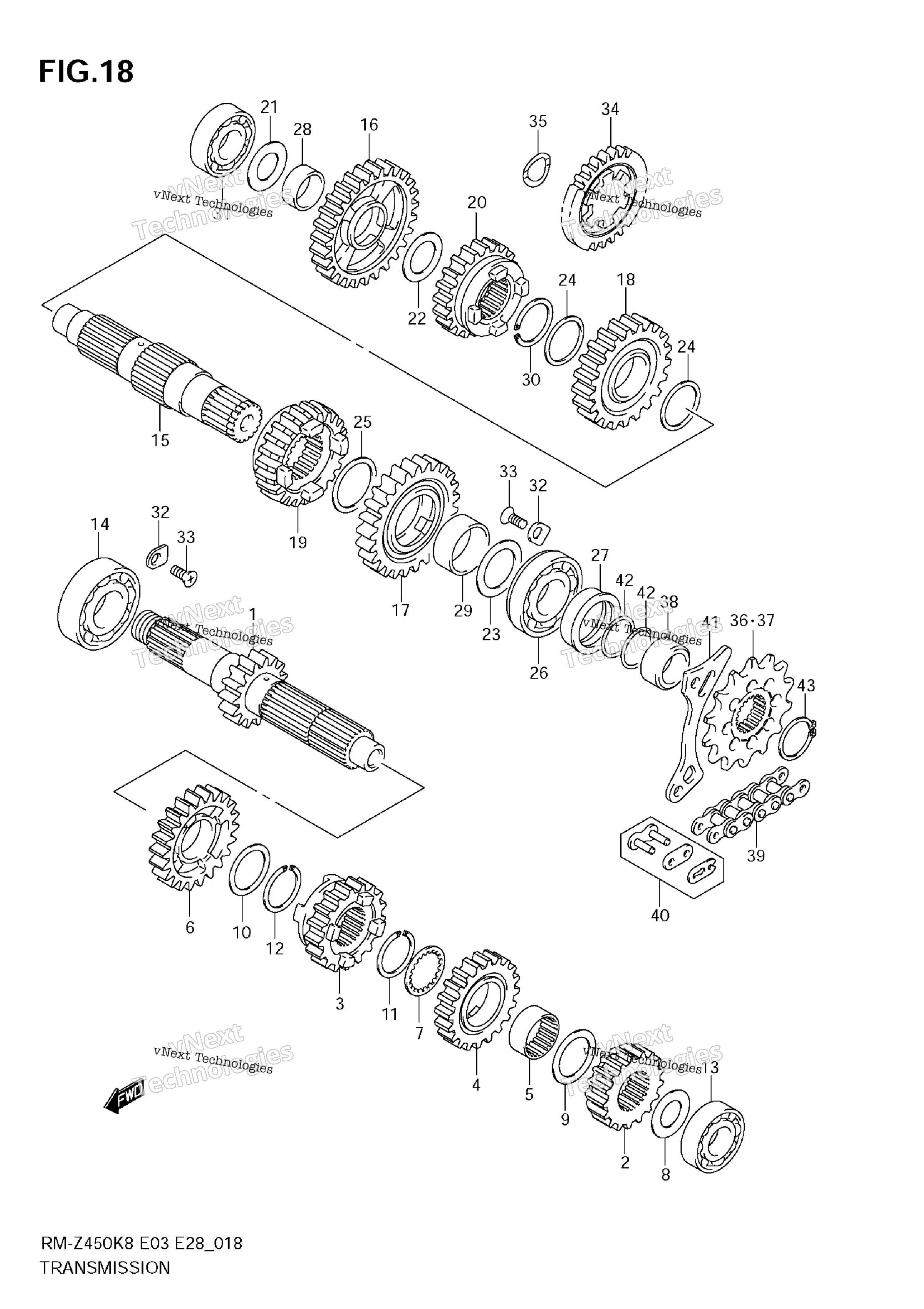 Трансмиссия (Rm-Z450 K8/K9/L0)
