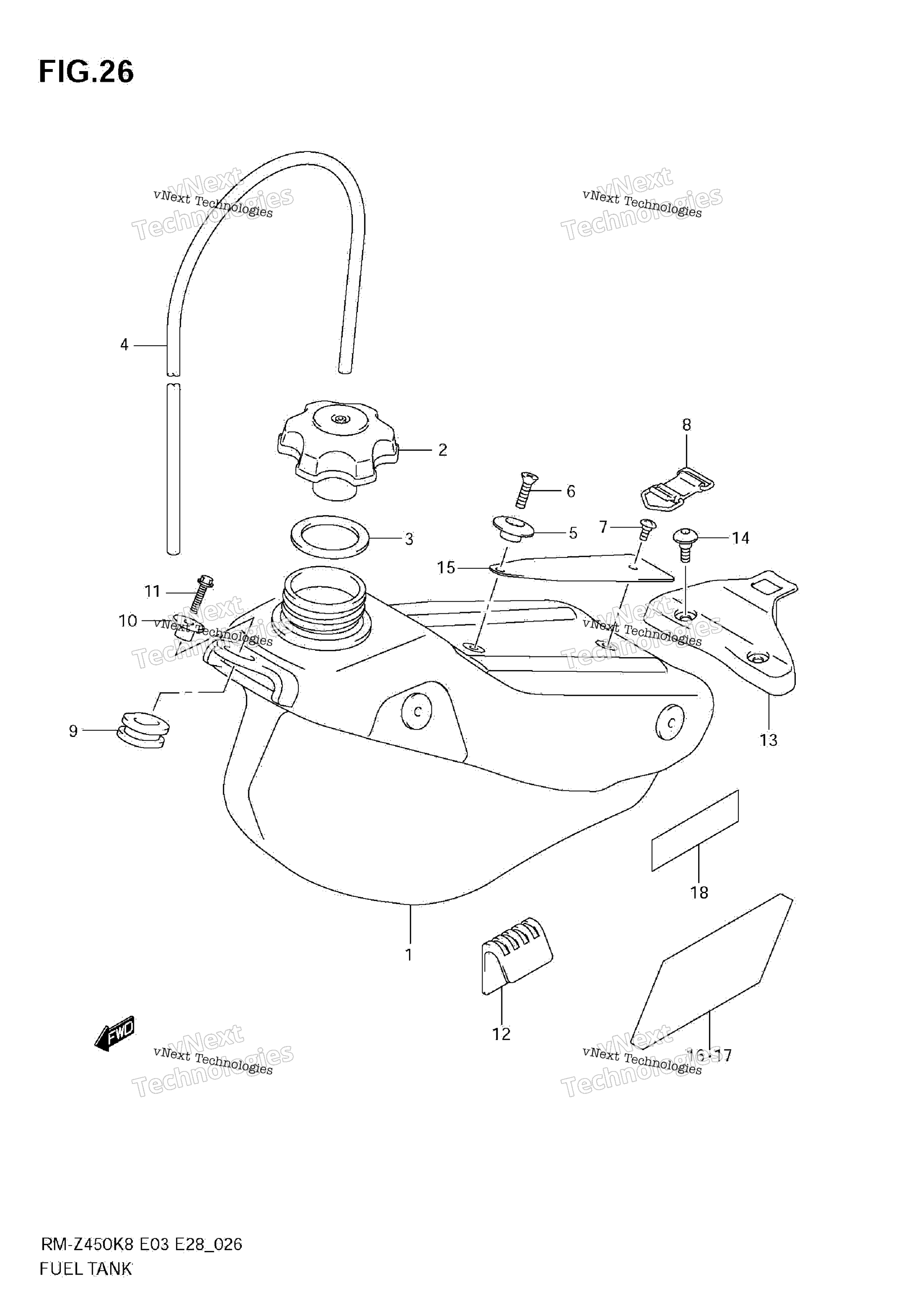 Топливный бак (Rm-Z450 K8/K9/L0)