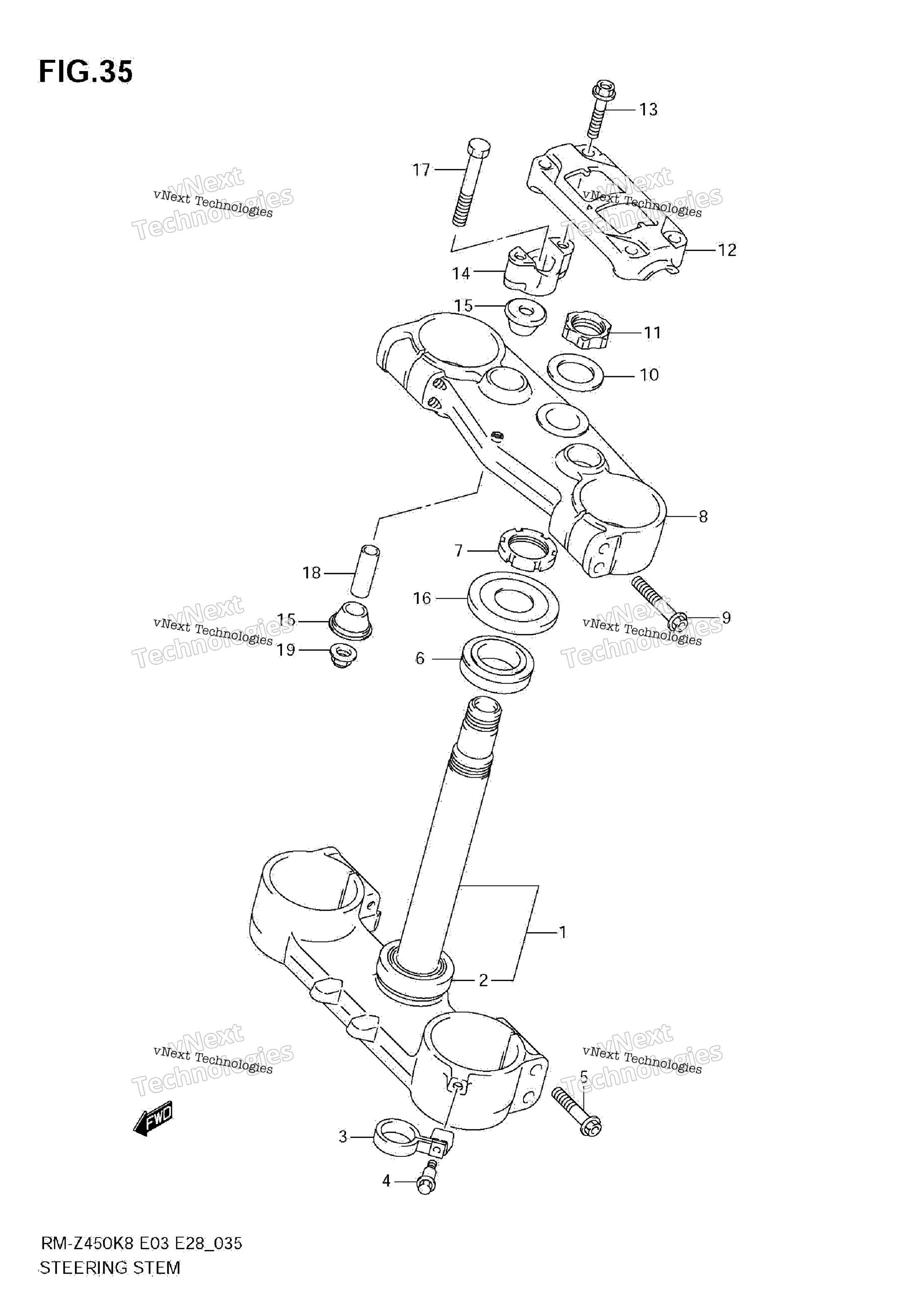 Рулевая колонка (Rm-Z450 K8/K9/L0)