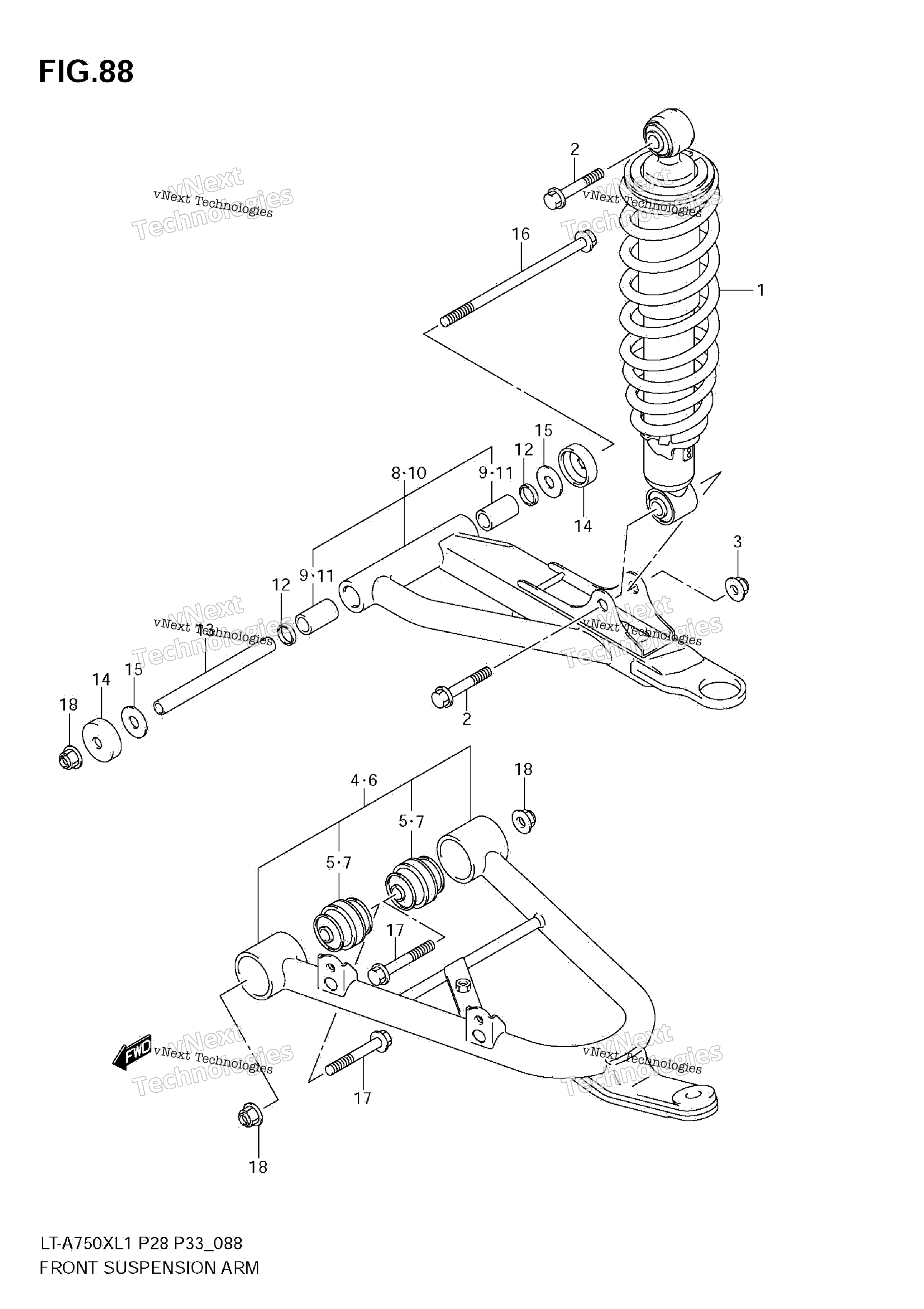 Передняя часть Suspension Arm