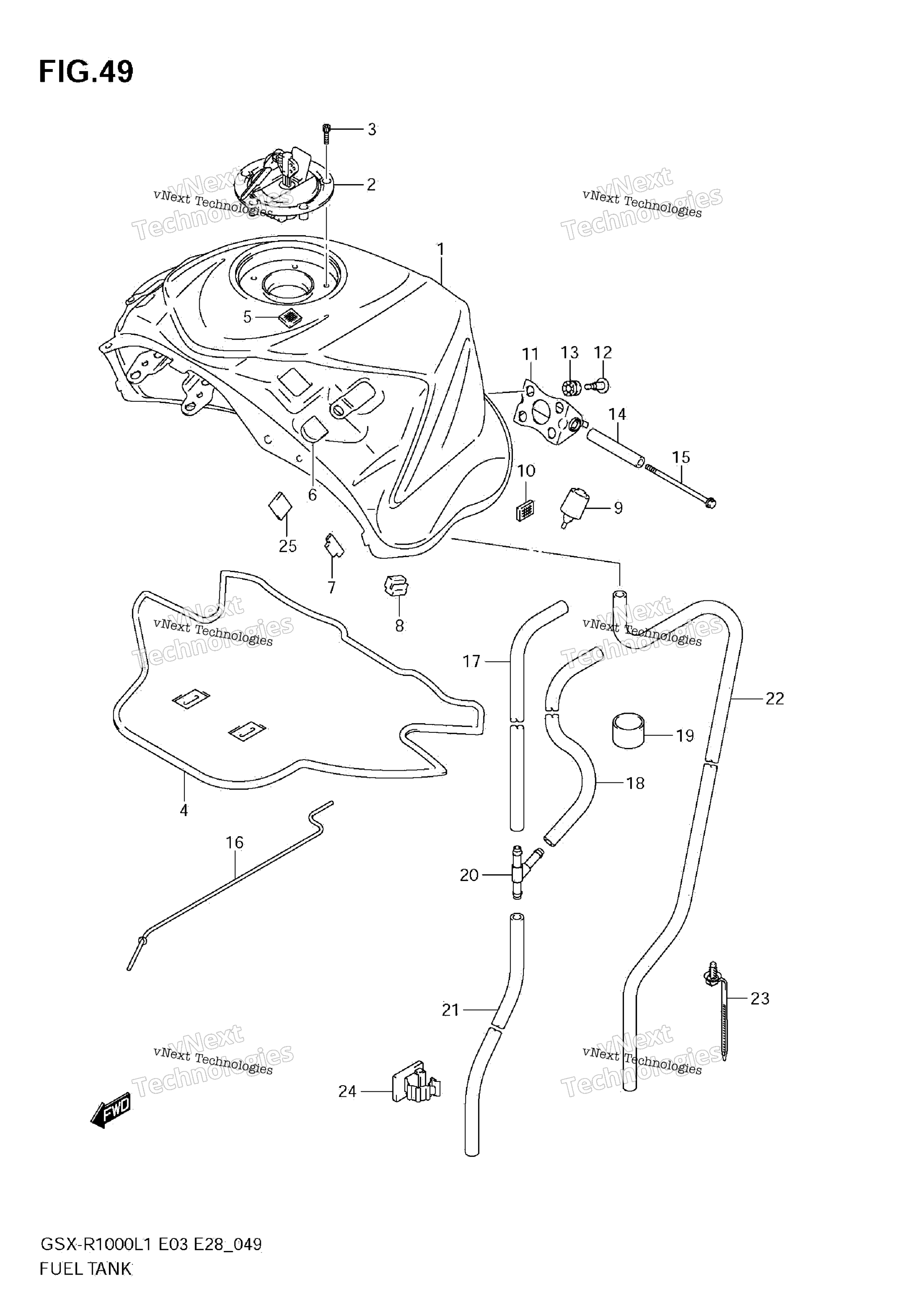 Топливный бак (Gsx-R1000l1 E28)