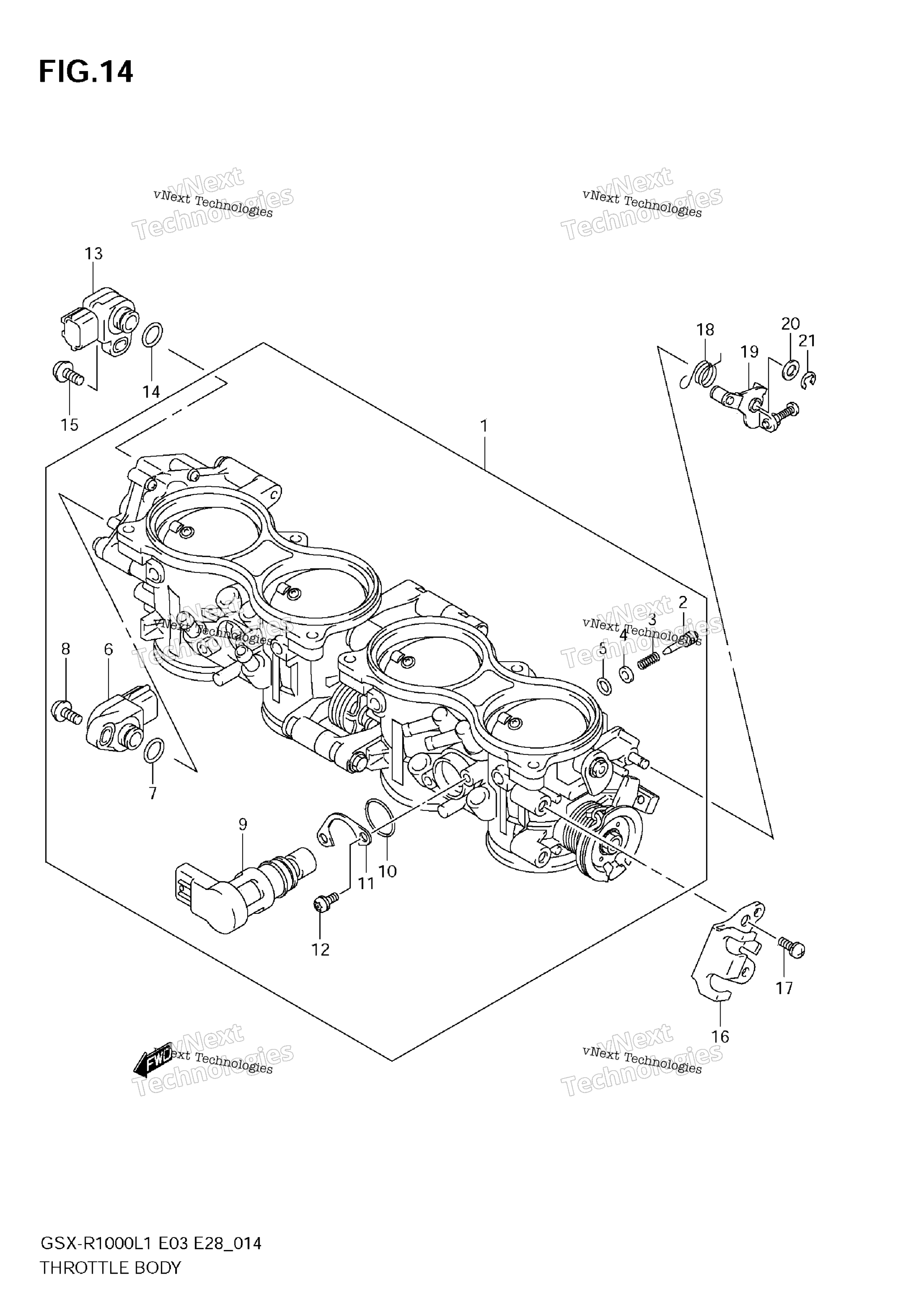 Дроссельный узел (Gsx-R1000l1 E33)