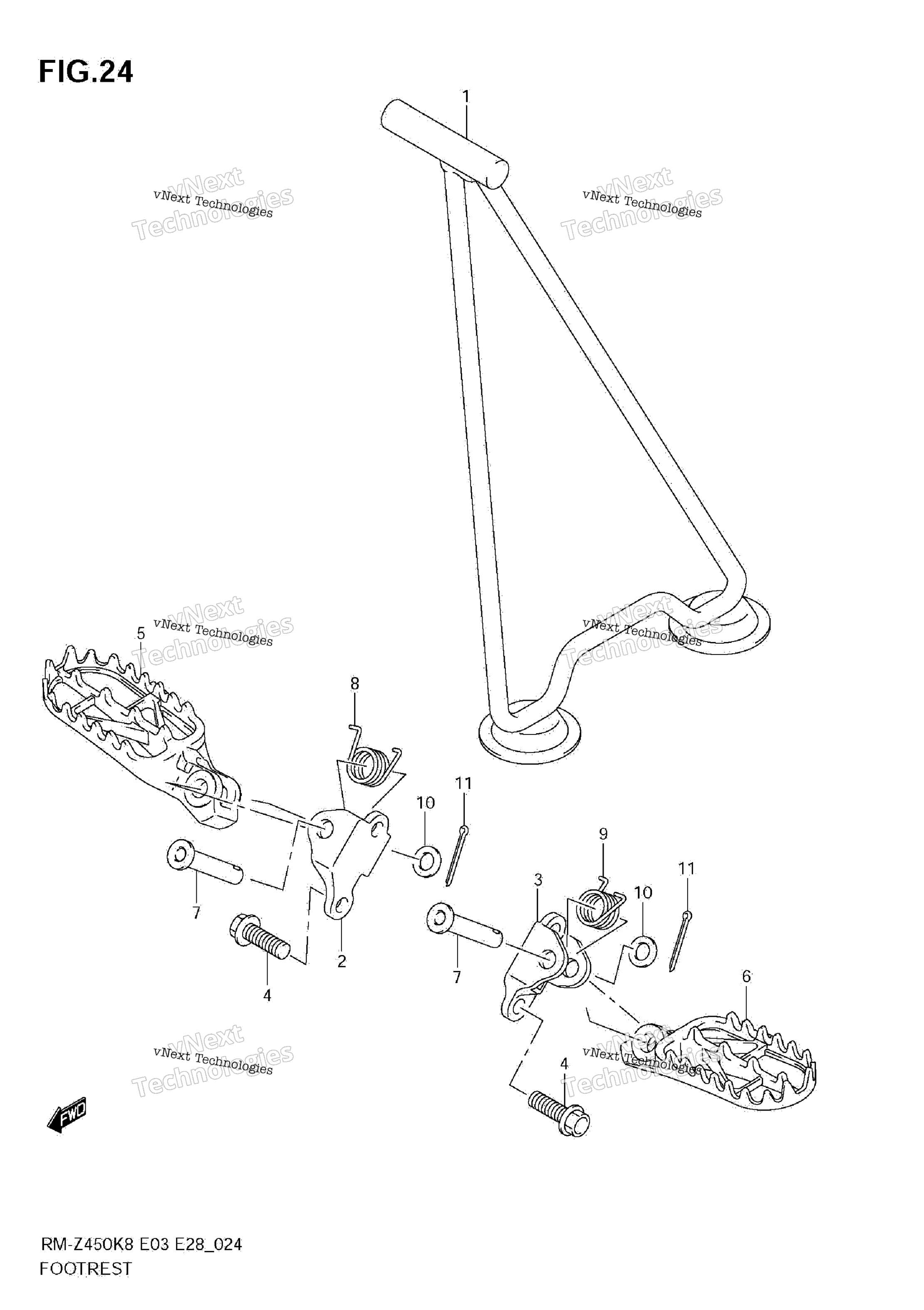 Подножка (Rm-Z450 K8/K9/L0)