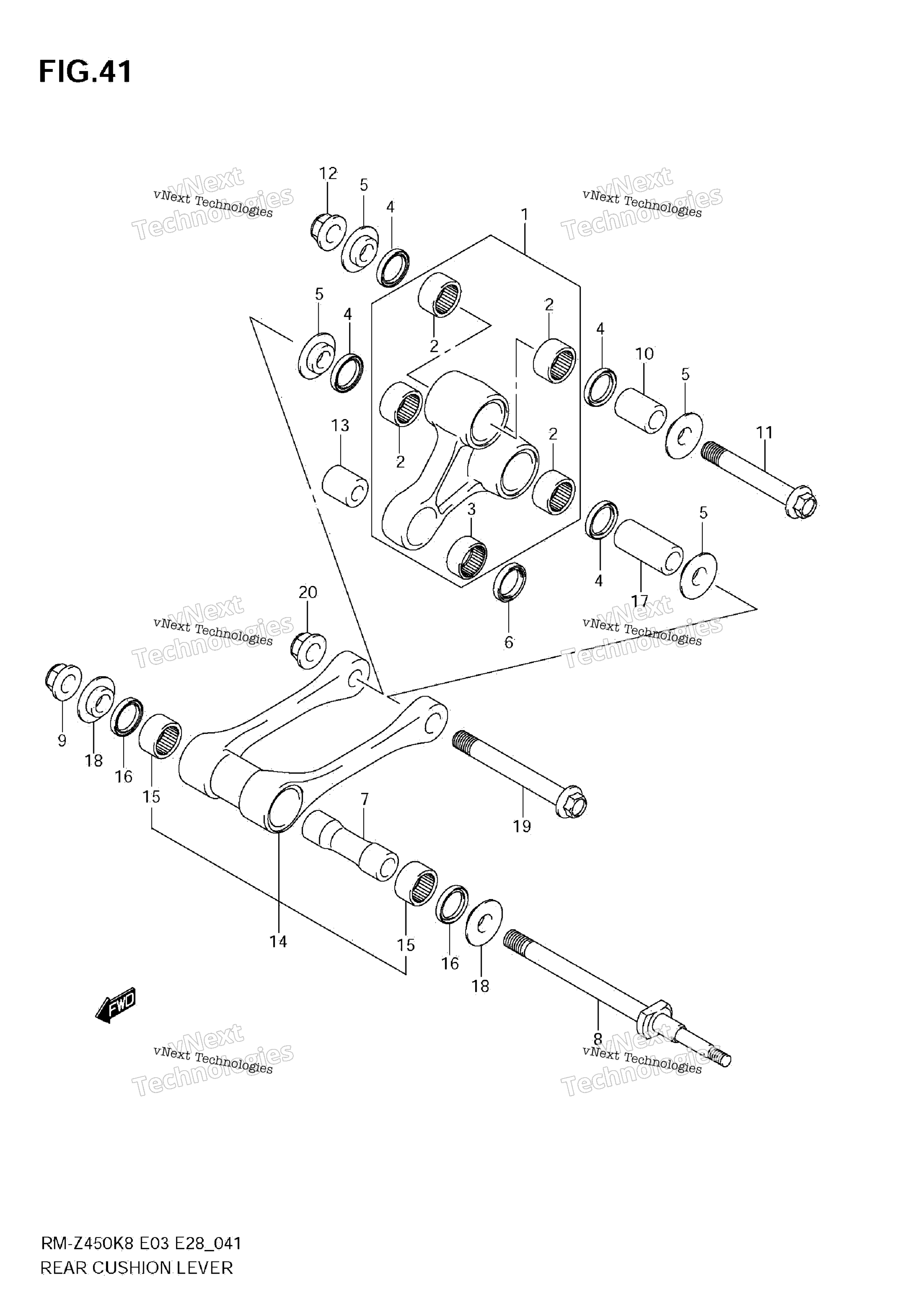 Рычаг заднего амортизатора (Rm-Z450 K8/K9)