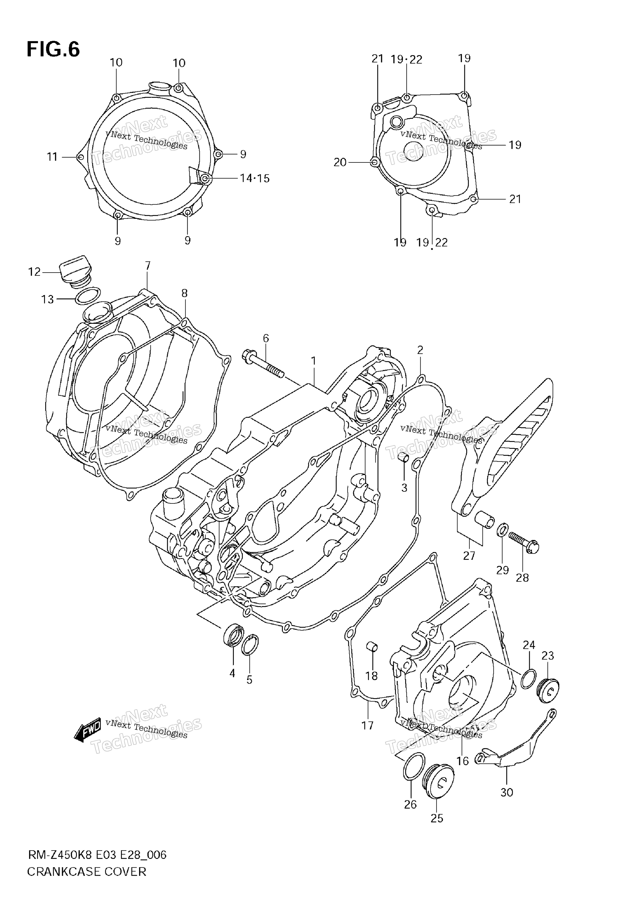 Крышка картера (Rm-Z450 K8/K9/L0)