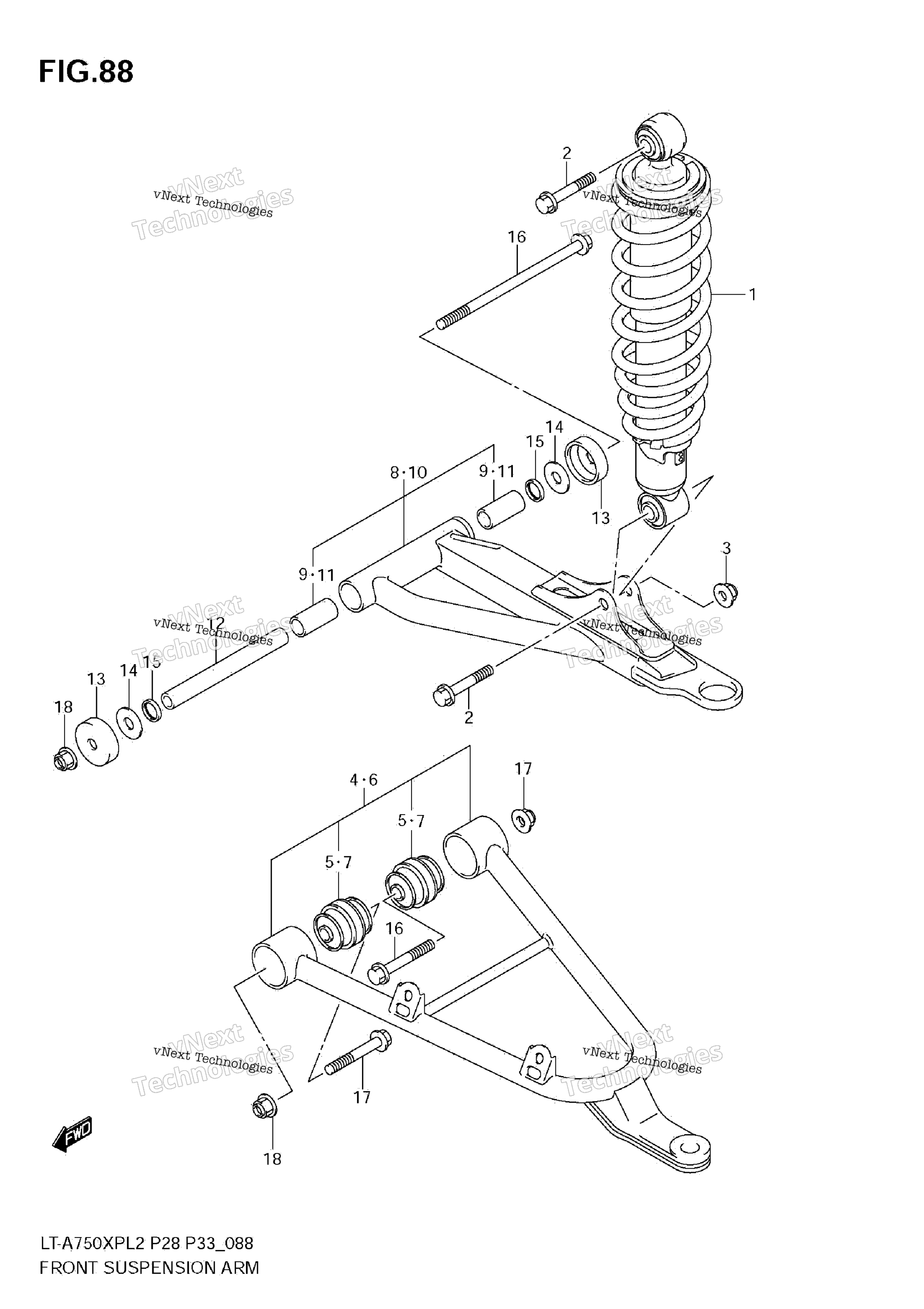 Передняя часть Suspension Arm