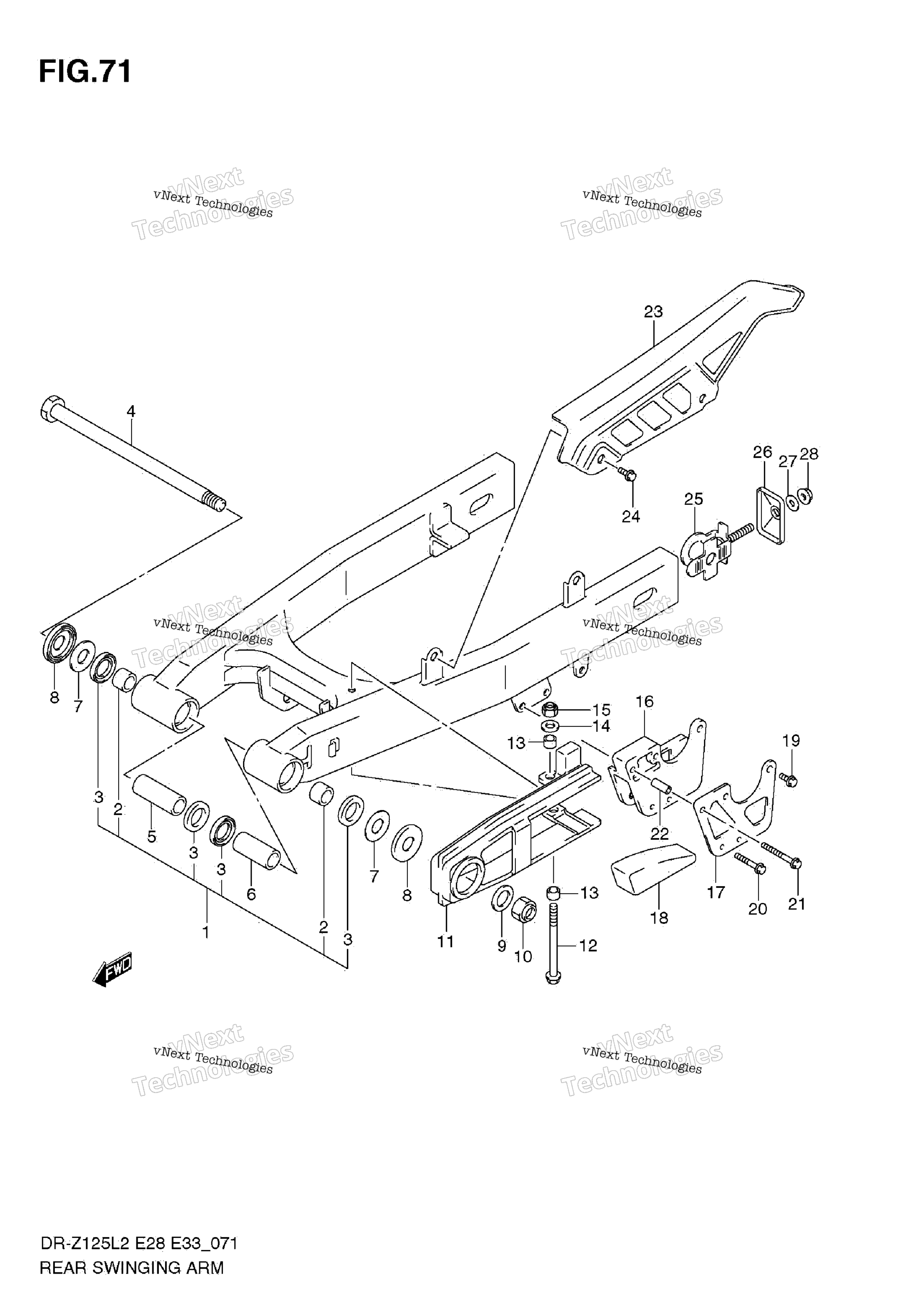 задний Swinging Arm (Dr Z125 E33)