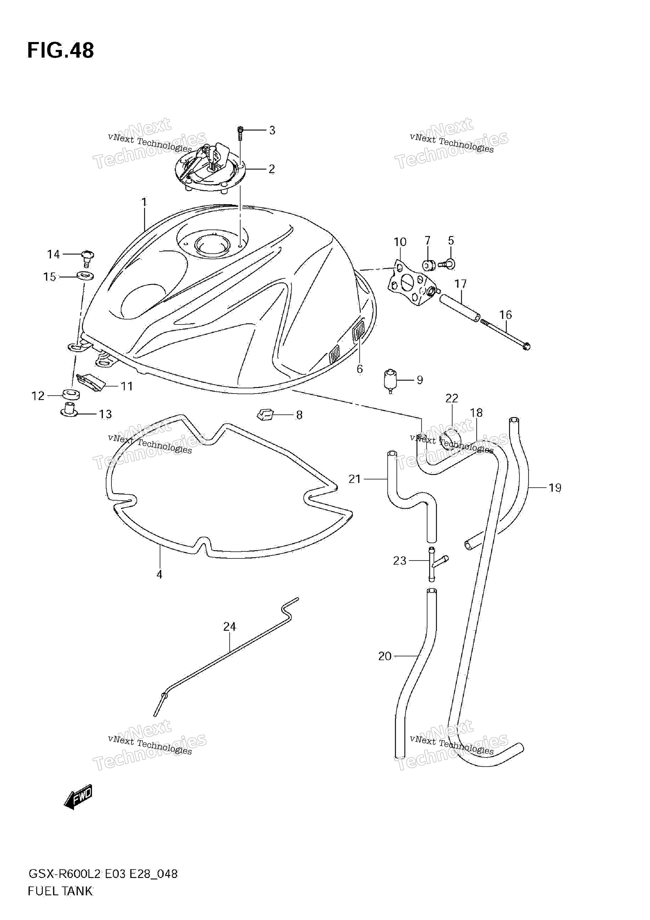 Топливный бак (Gsx-R600l2 E03)