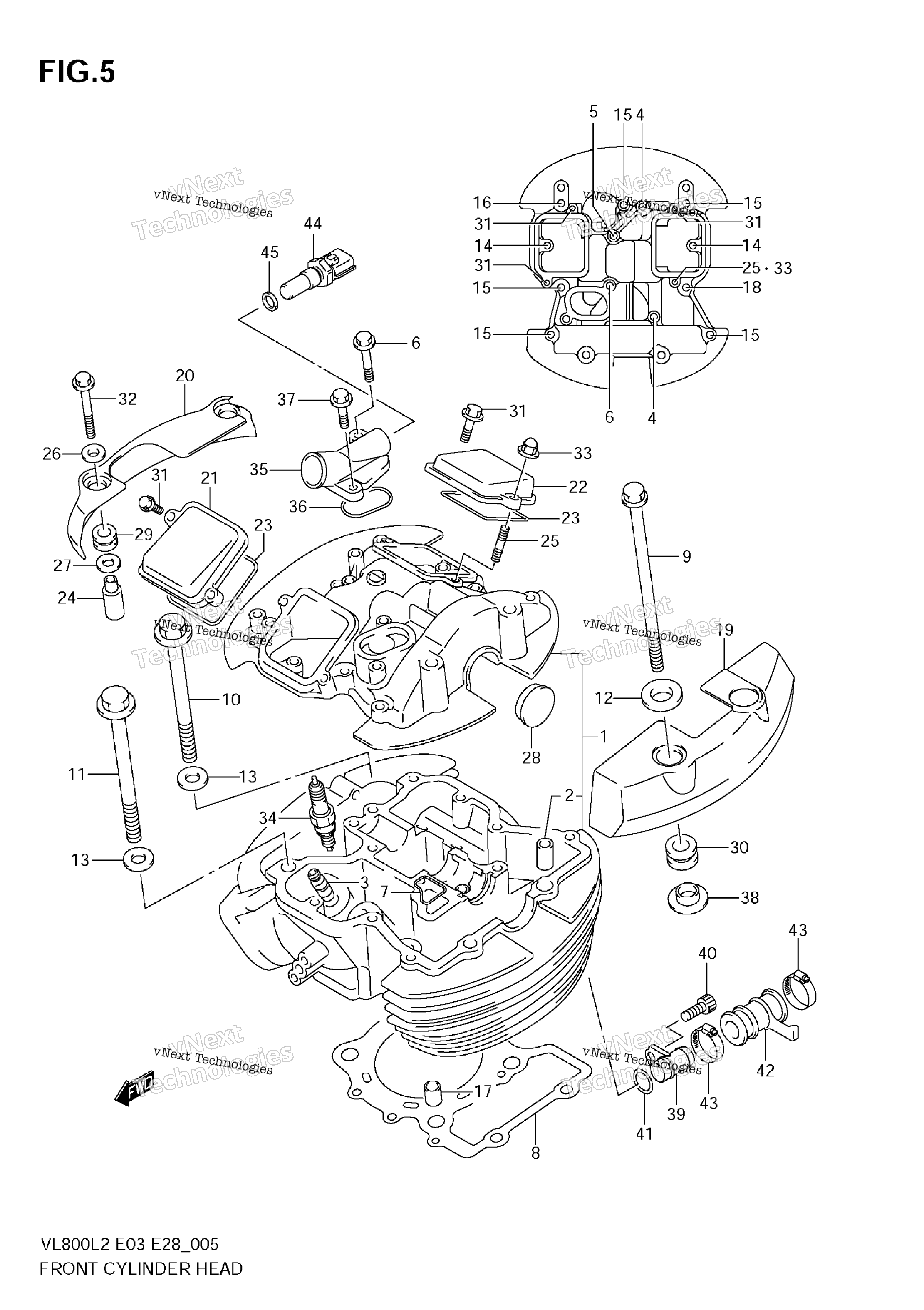 Передняя часть Cylinder Head (Vl800c E03)
