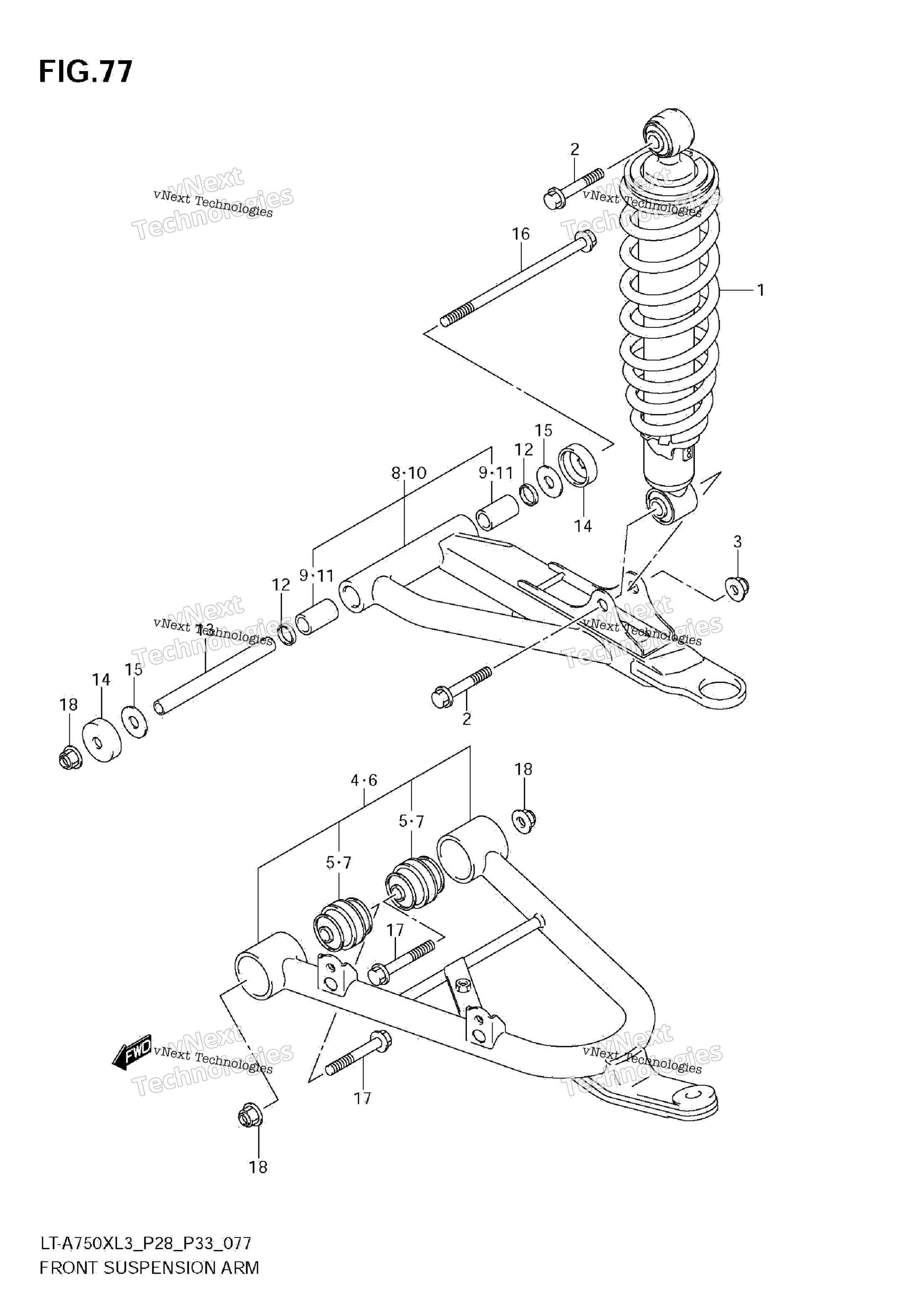 Передняя часть Suspension Arm