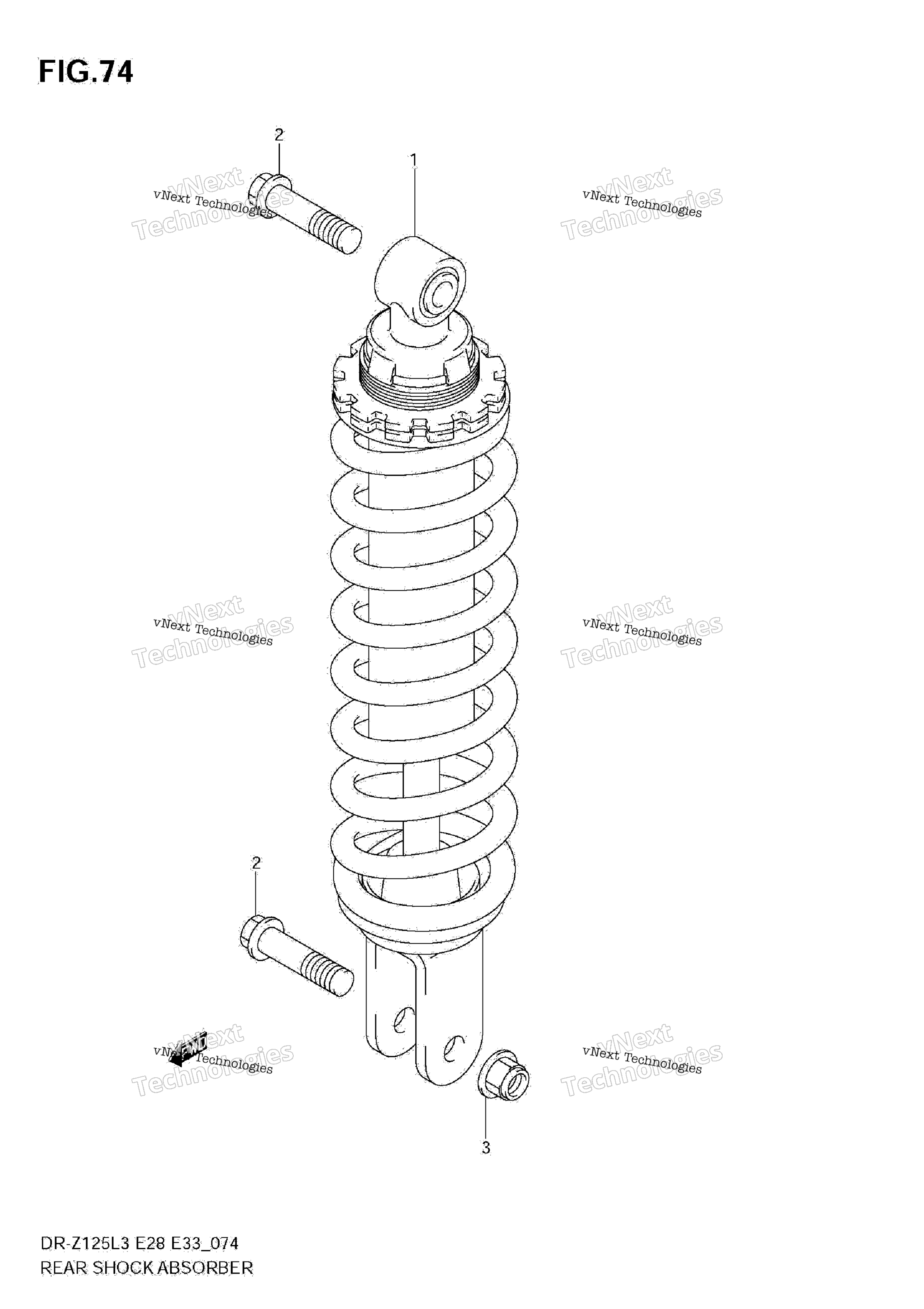 Задний амортизатор (Dr-Z125l3 E28)