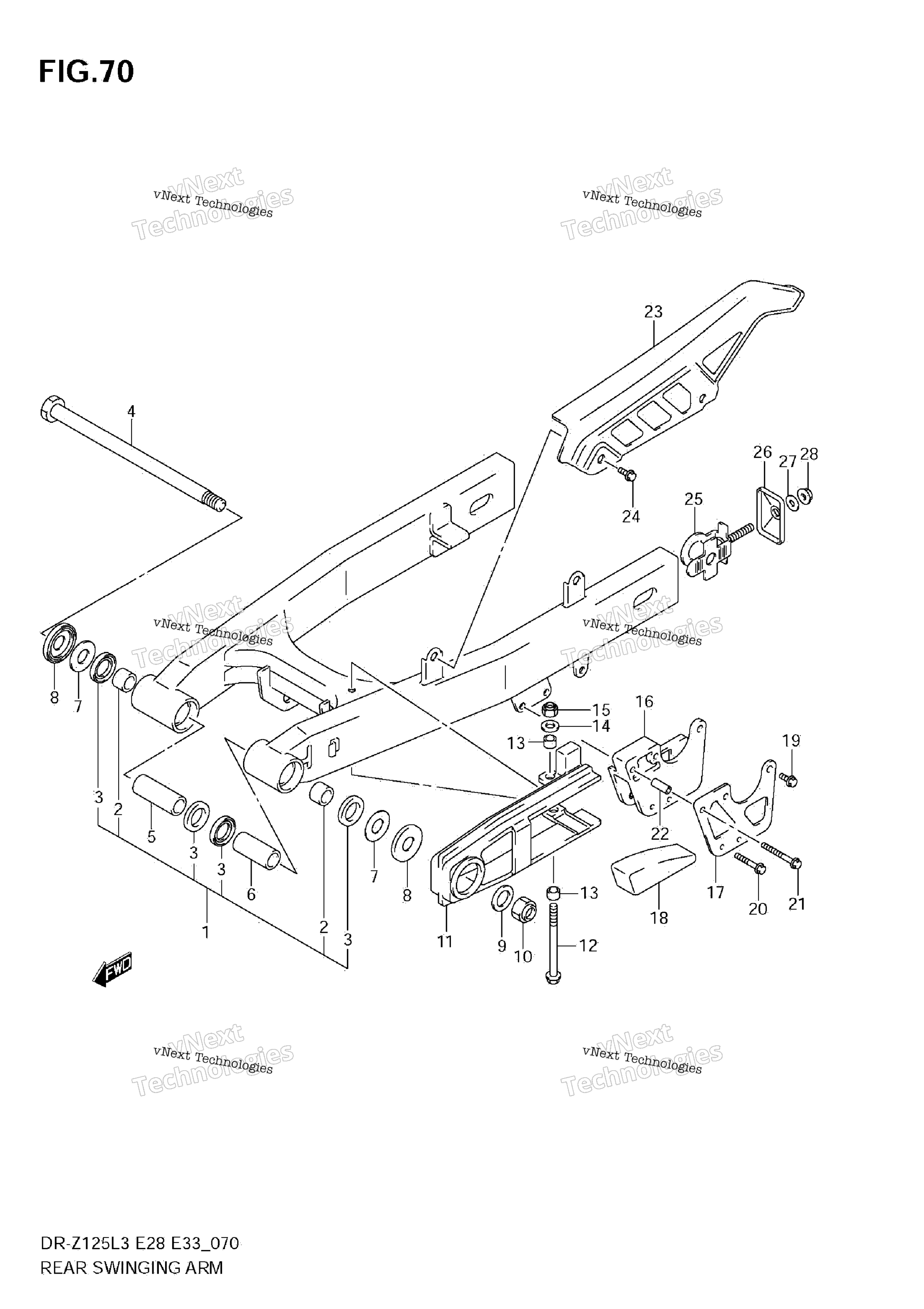 задний Swinging Arm (Dr Z125l3 E28)