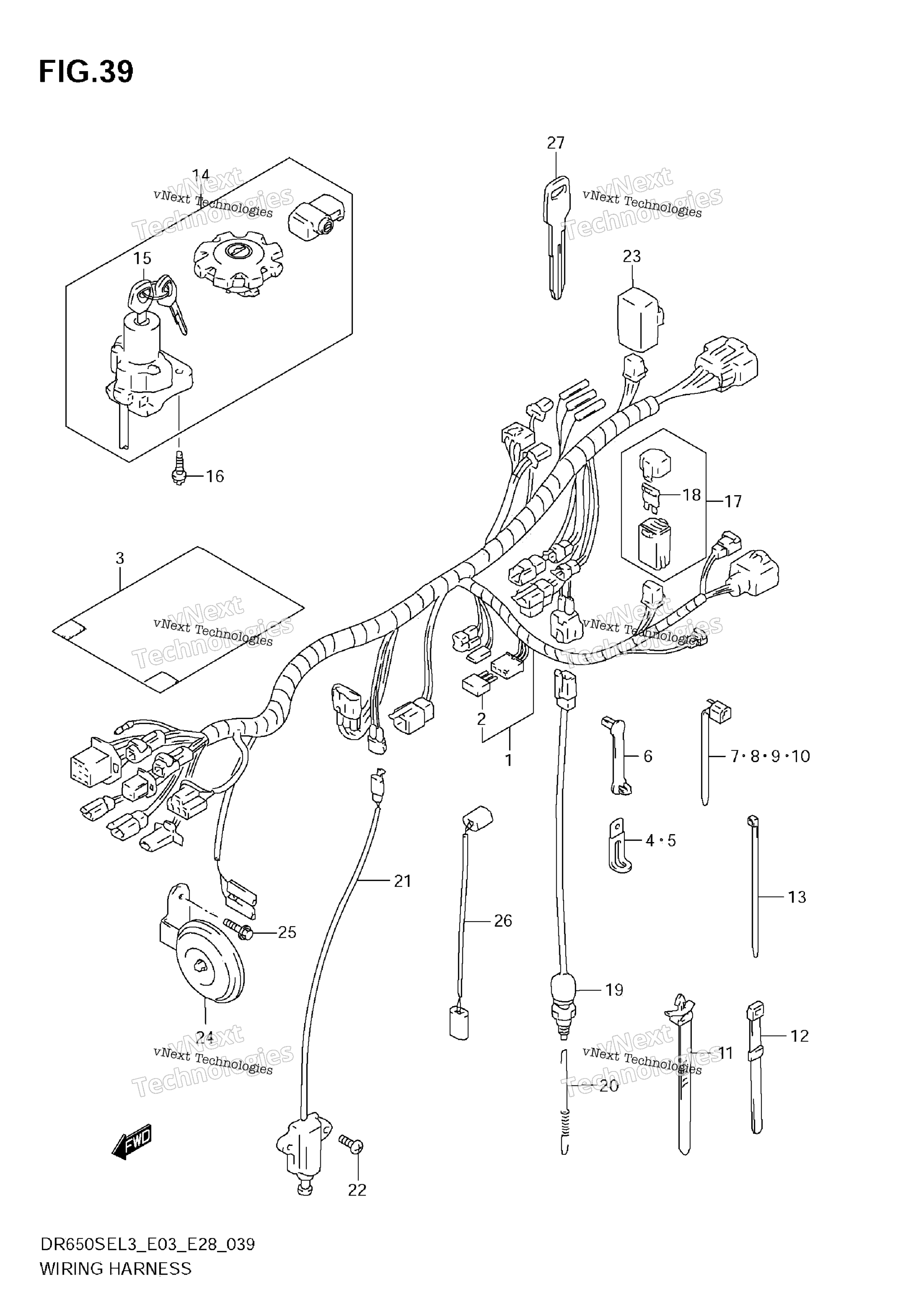 Жгут проводов (Dr650sel3 E28)