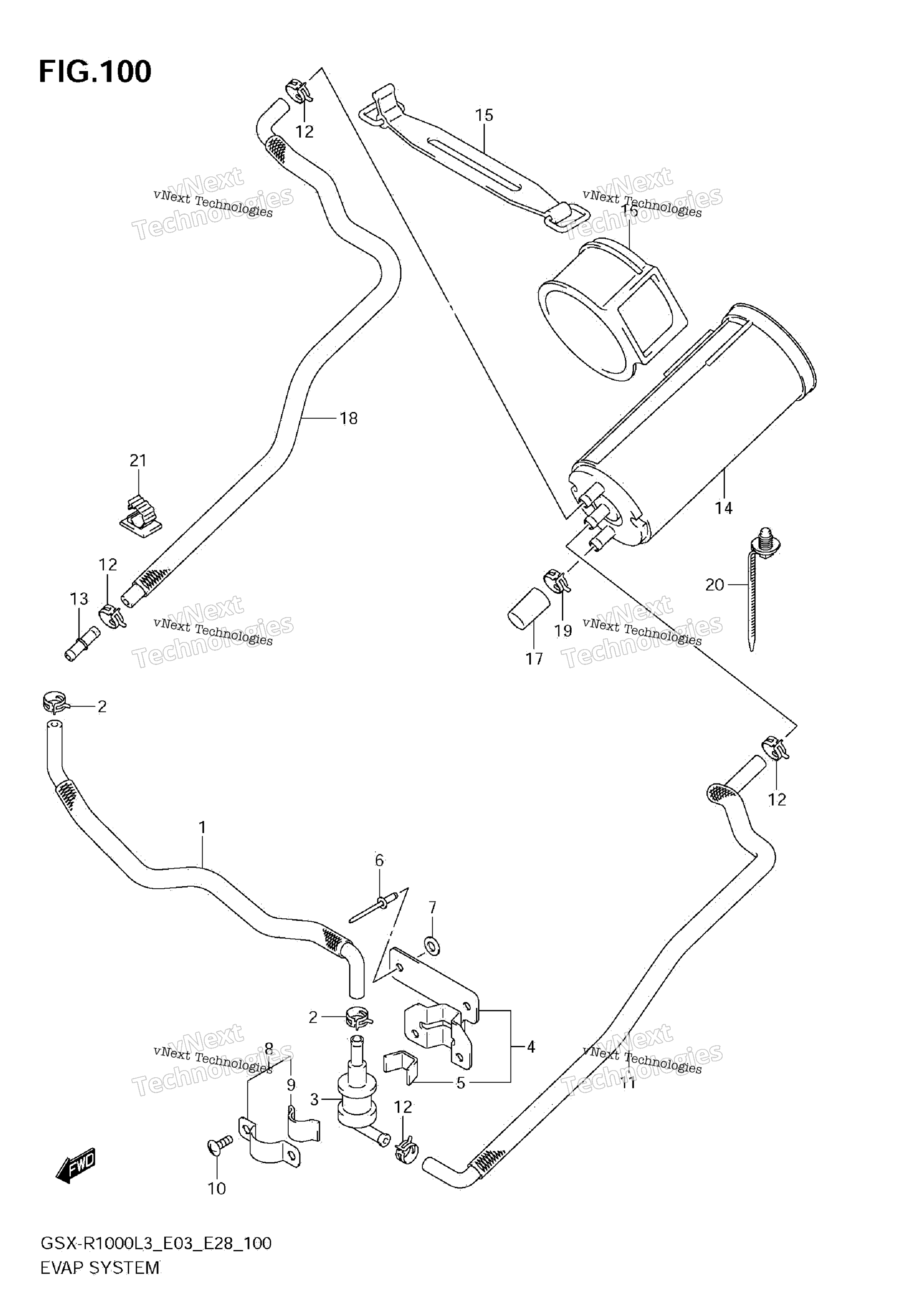 Система испарения (Gsx-R1000l3 E33)
