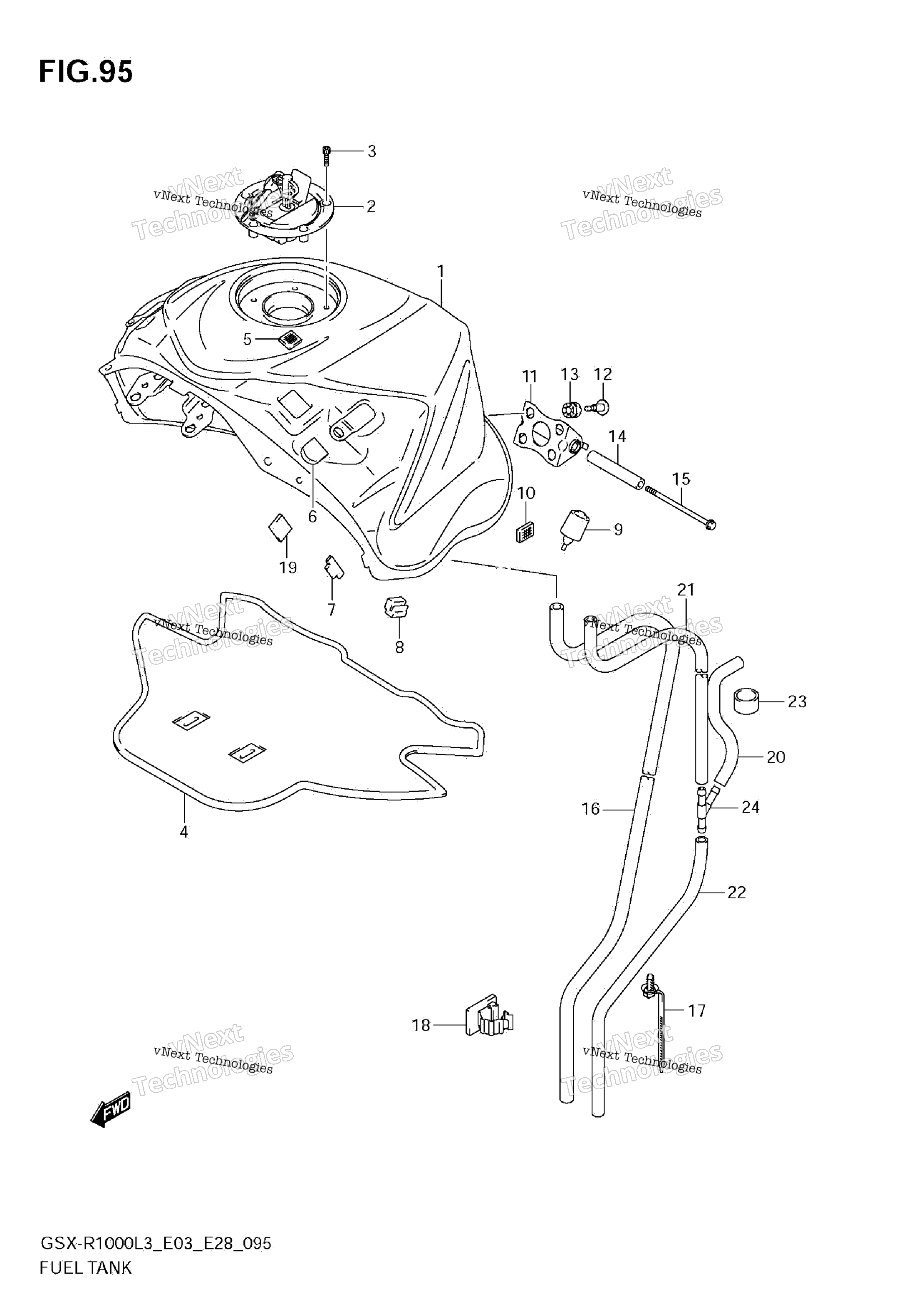 Топливный бак (Gsx-R1000l3 E28)