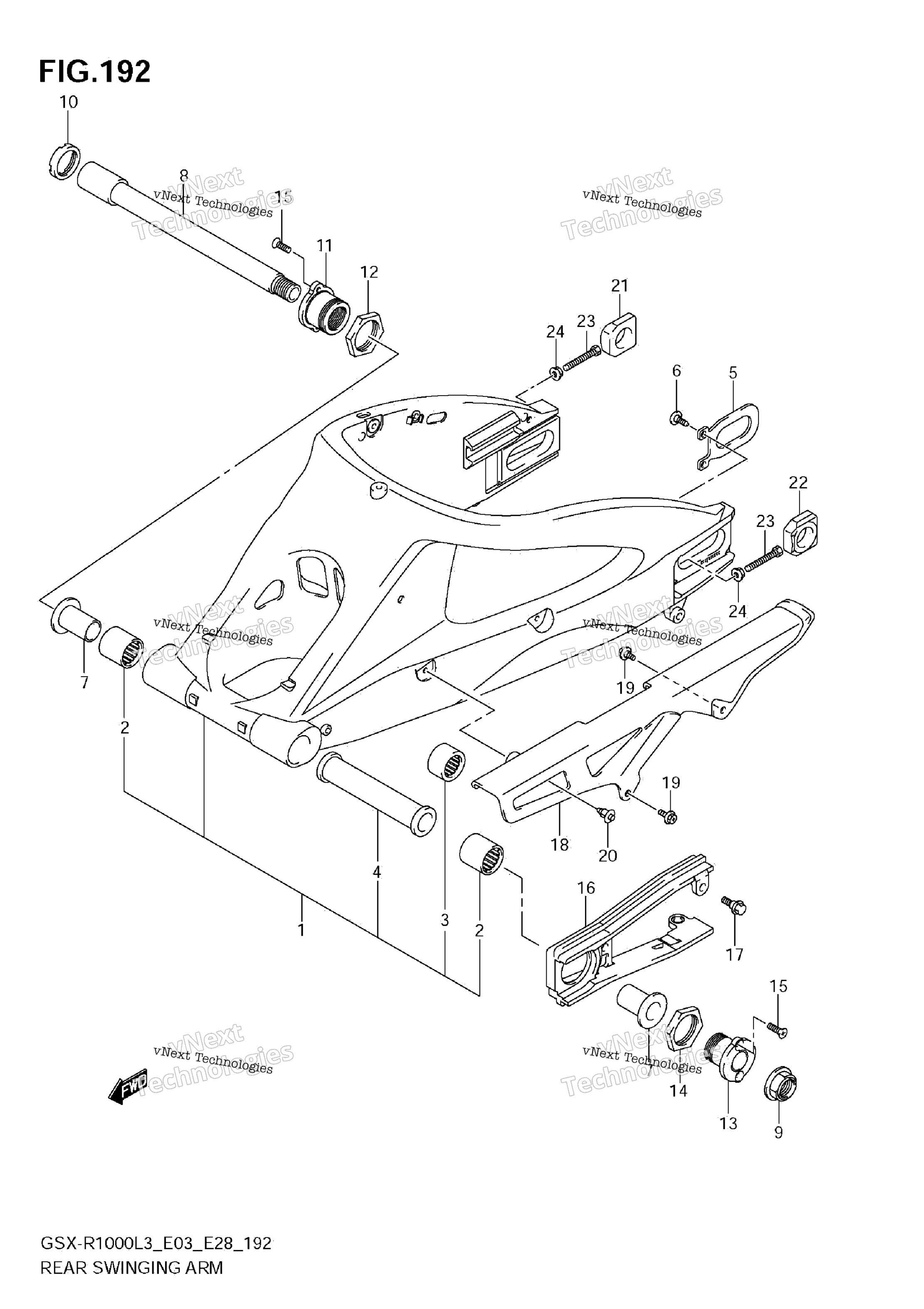 задний Swinging Arm (Gsx R1000l3 E03)