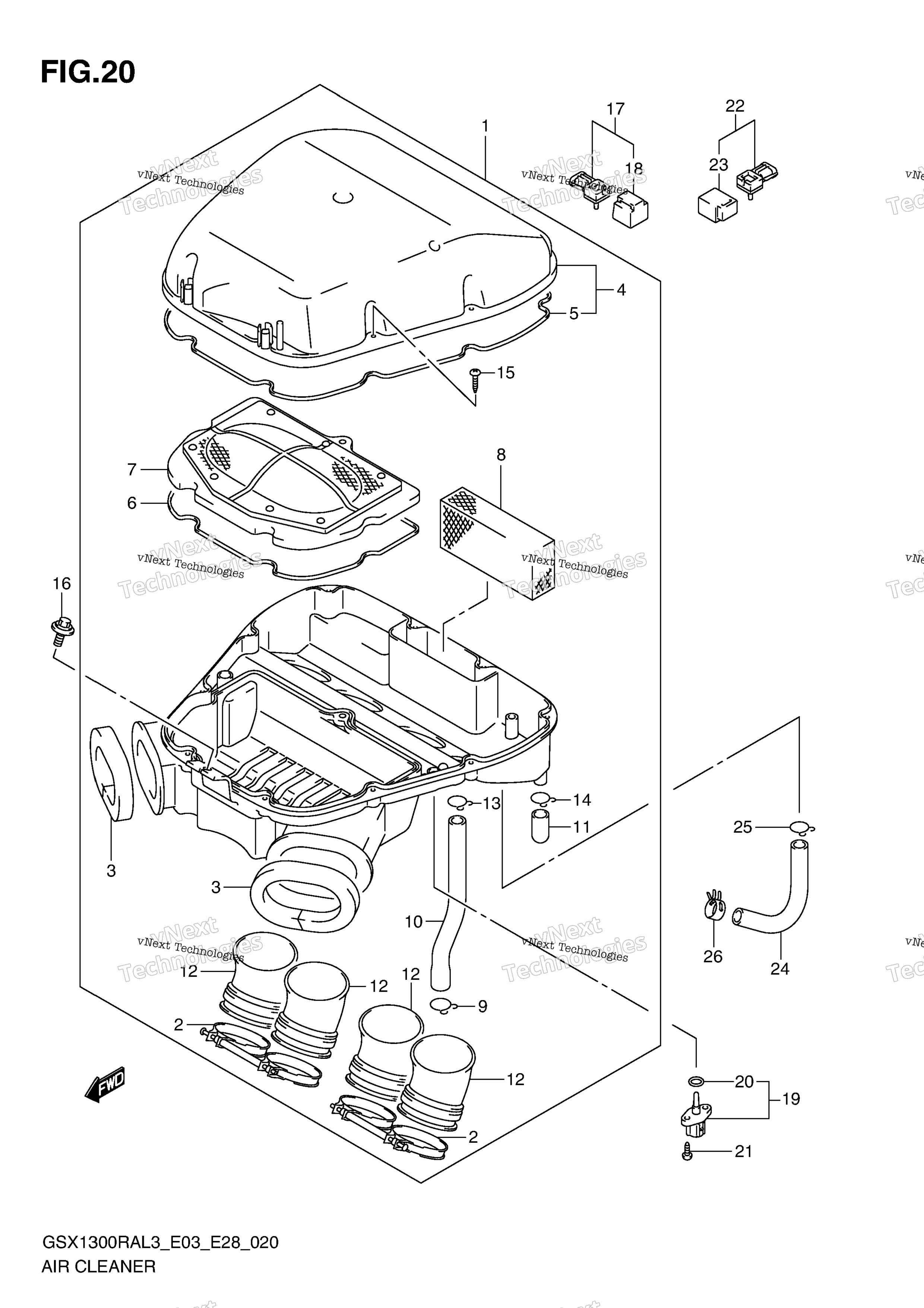 Воздушный фильтр (Gsx1300ral3 E28)