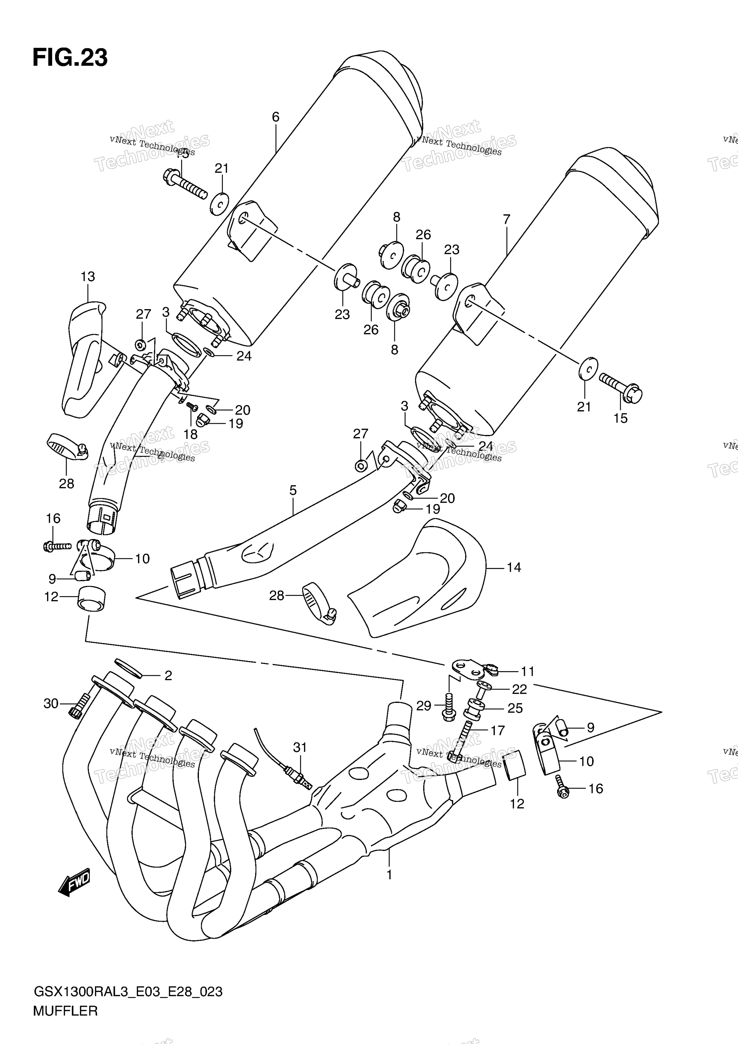 Глушитель (Gsx1300ral3 E28)