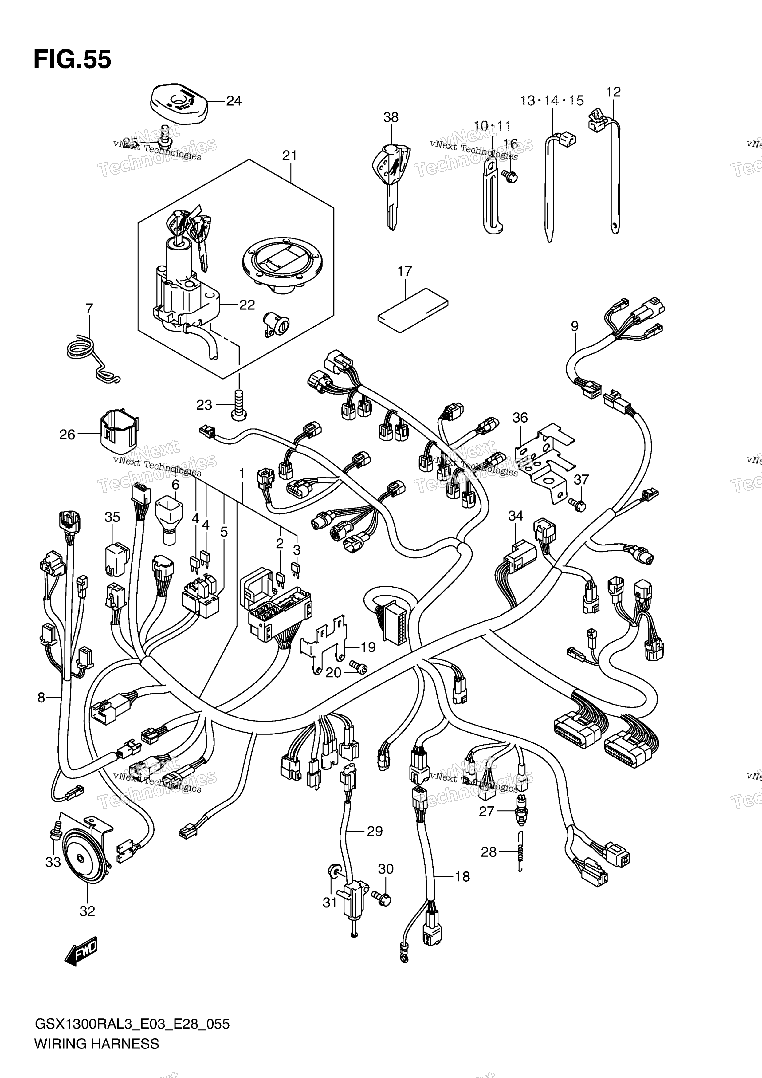 Жгут проводов (Gsx1300ral3 E28)
