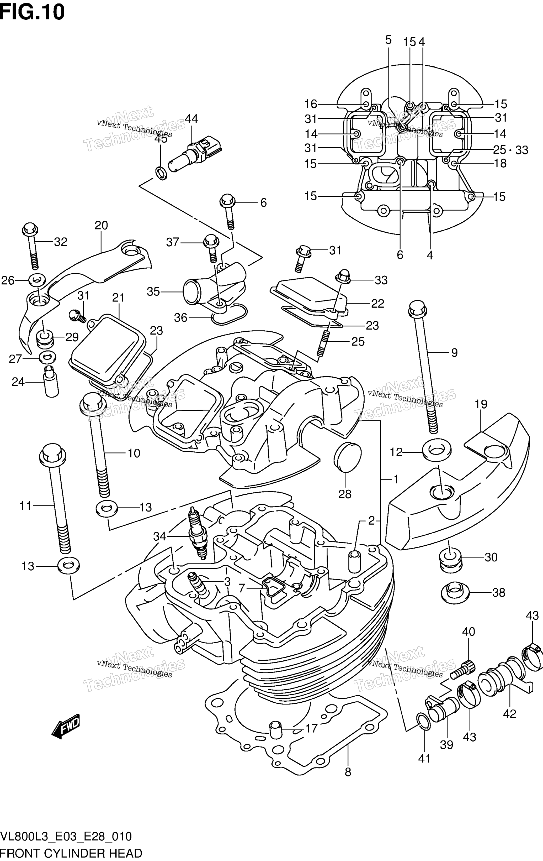 Передняя часть Cylinder Head (Vl800tl3 E33)