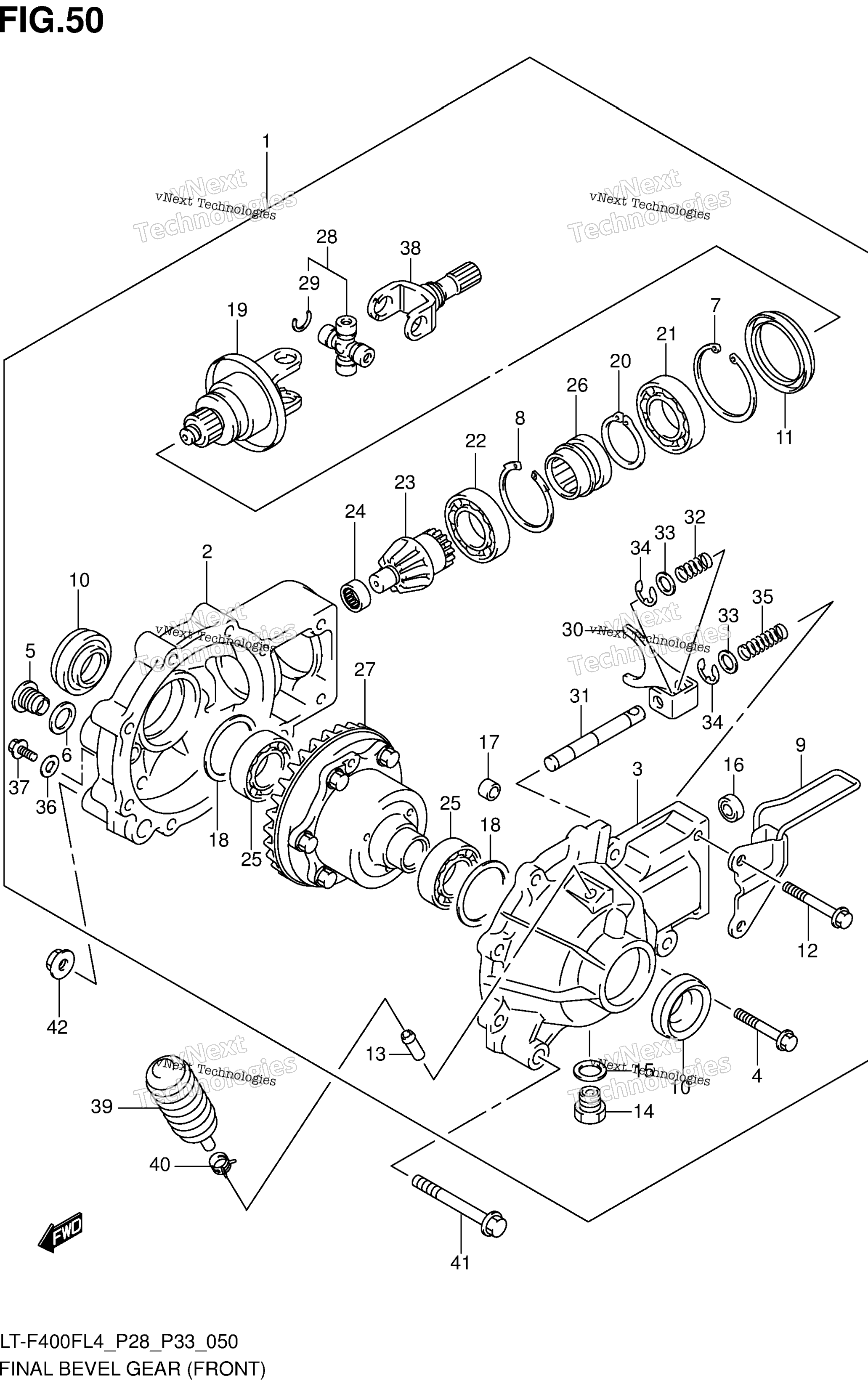 Final Bevel передача (Front) (Lt F400fzl4 P28)