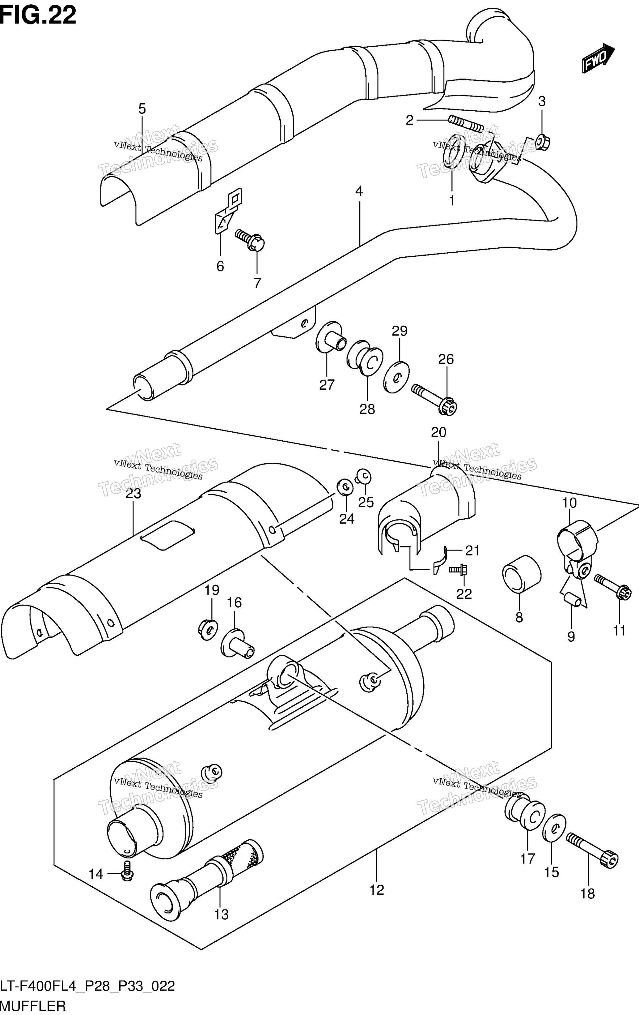 Глушитель (Lt-F400fzl4 P28)