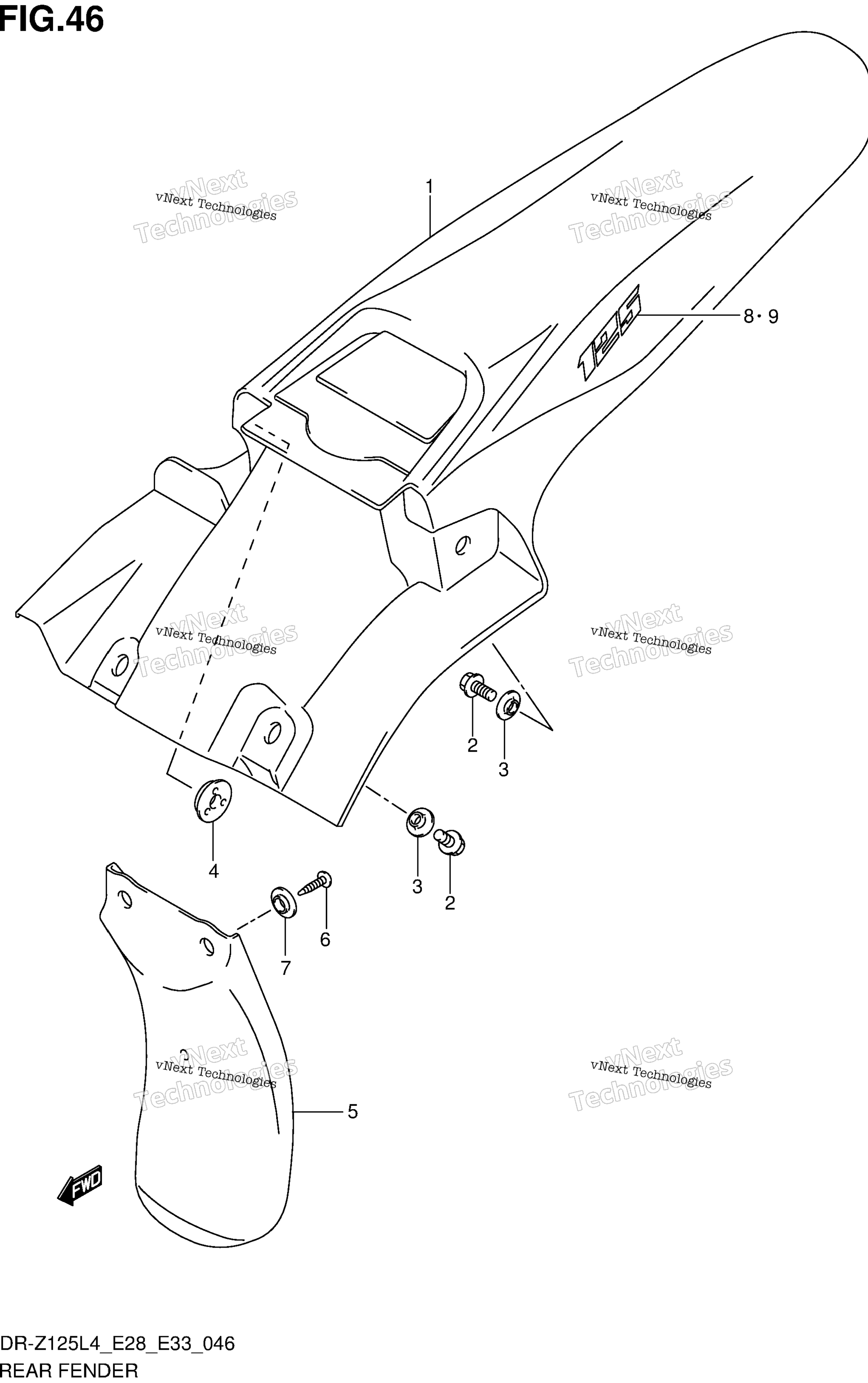 Заднее крыло (Dr-Z125l4 E33)