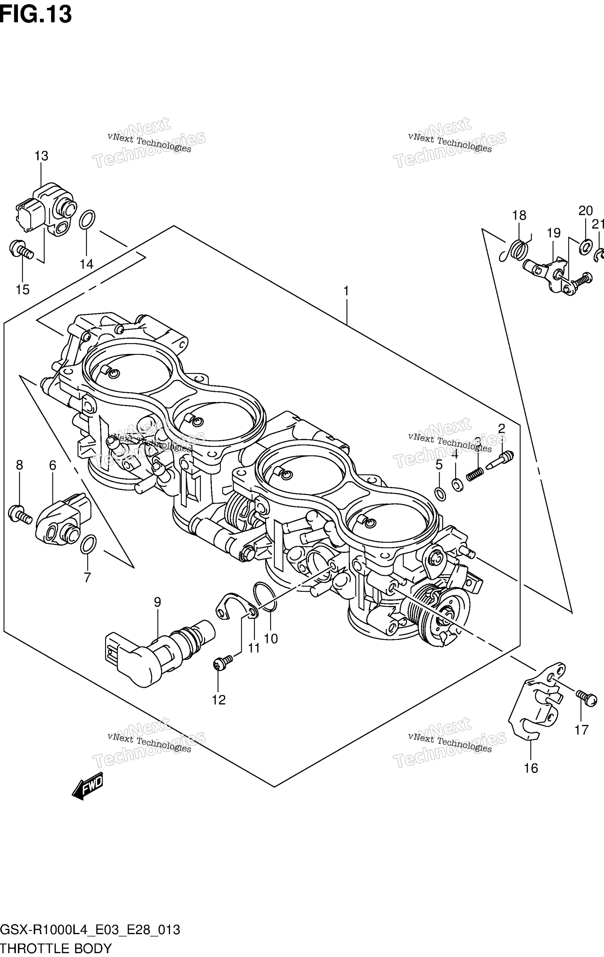 Дроссельный узел (Gsx-R1000l4 E28)