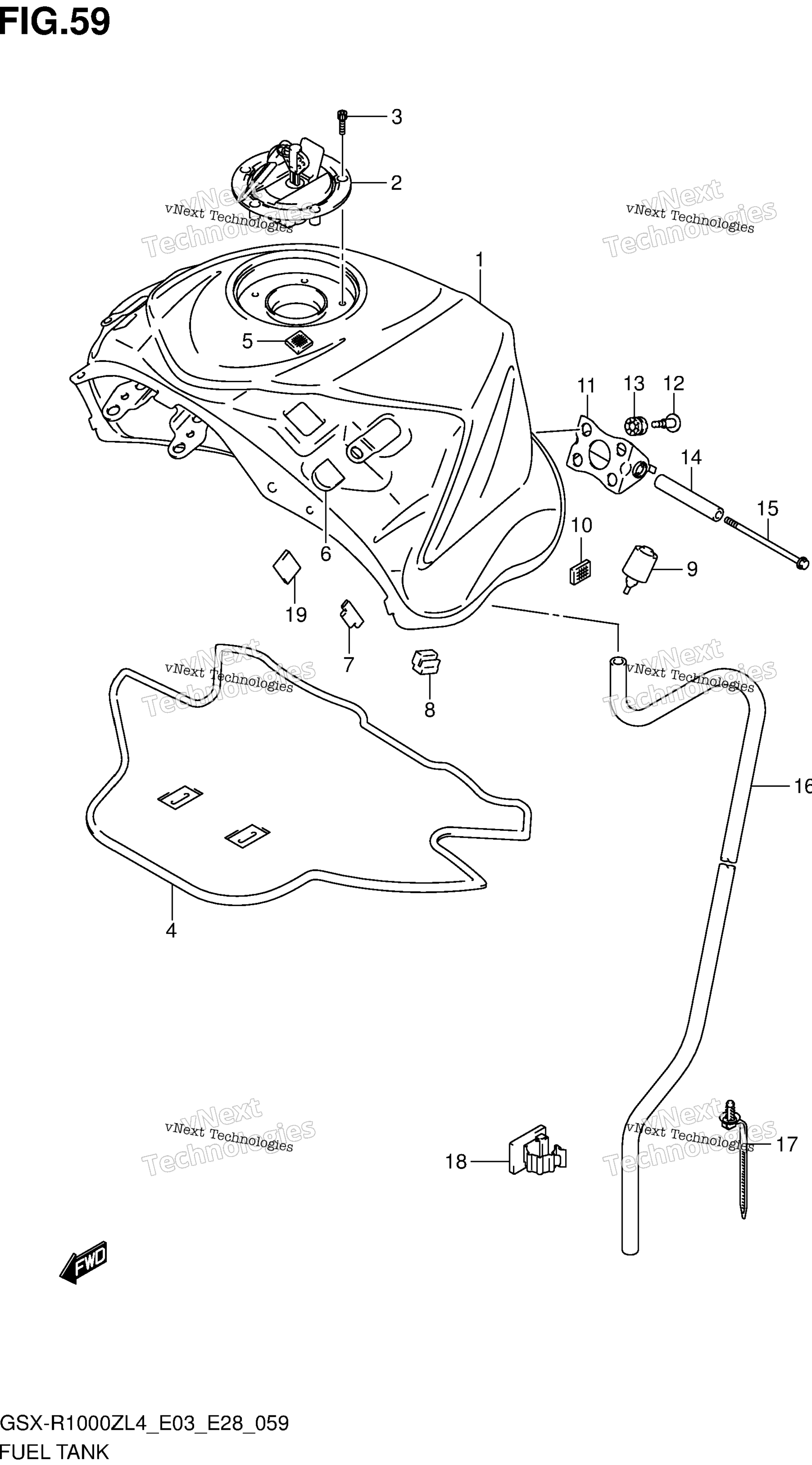 Топливный бак (Gsx-R1000zl4 E33)