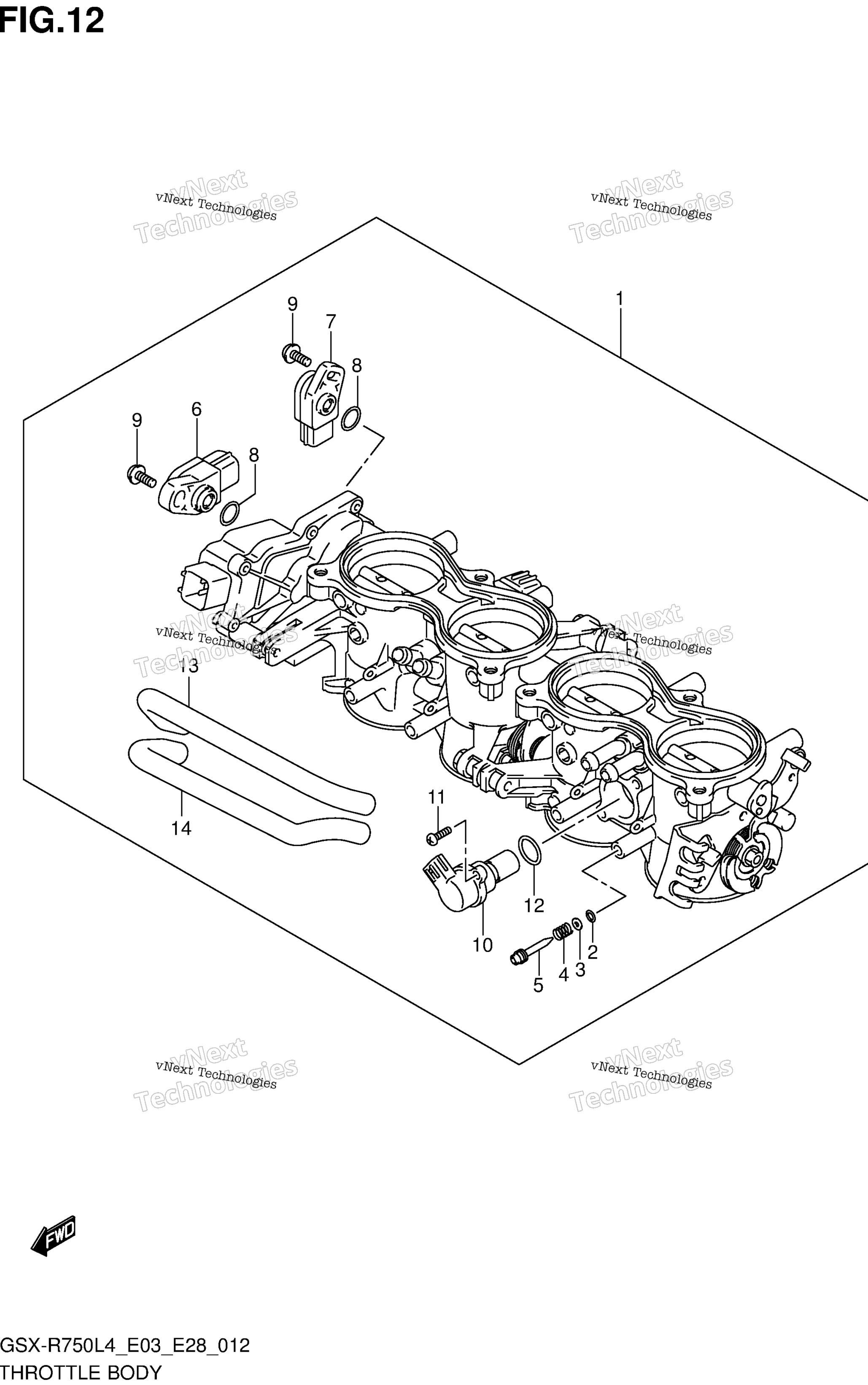 Дроссельный узел (Gsx-R750l4 E03)