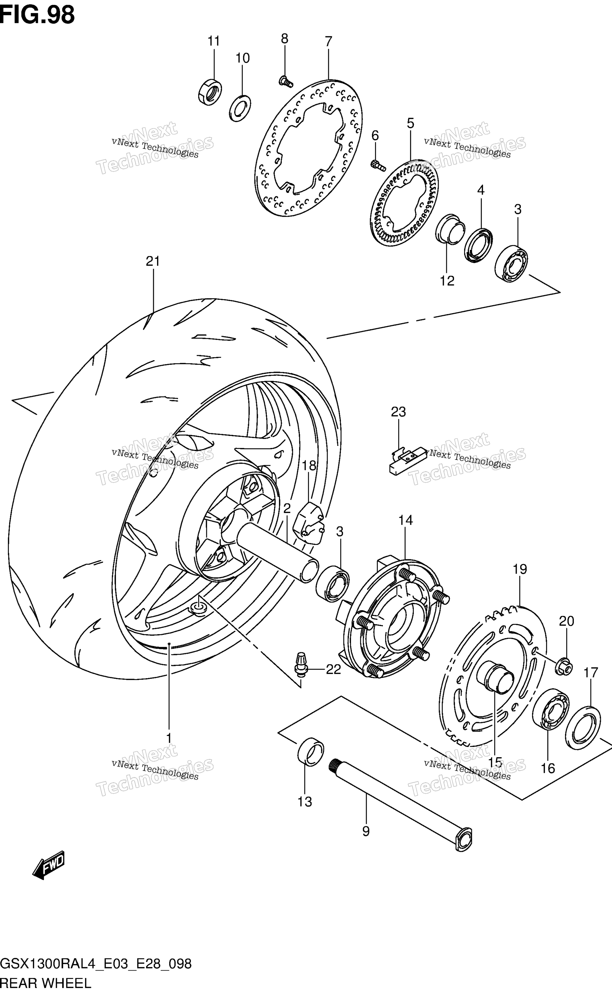 Заднее колесо (Gsx1300ral4 E33)