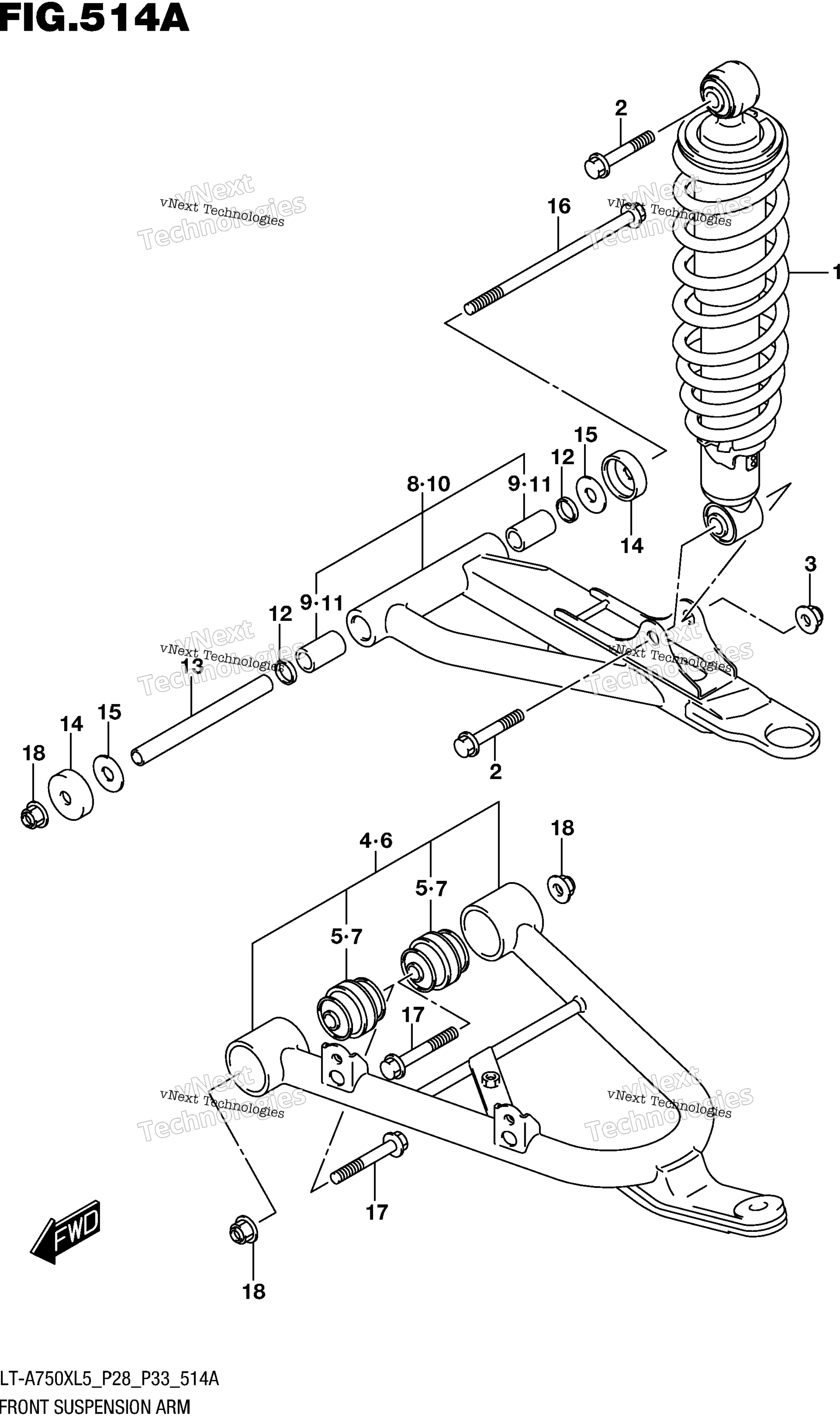 Передняя часть Suspension Arm