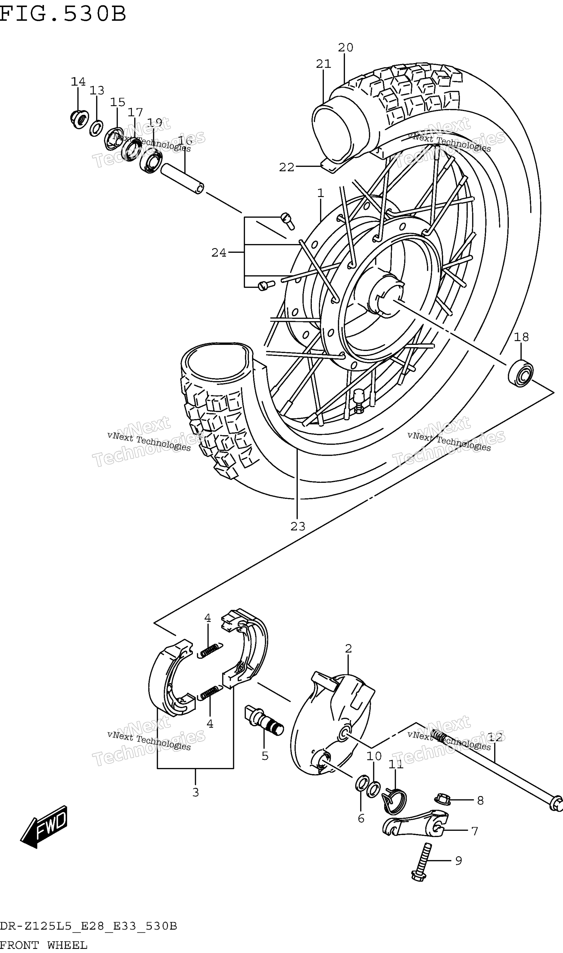 Переднее колесо (Dr-Z125l5 E33)