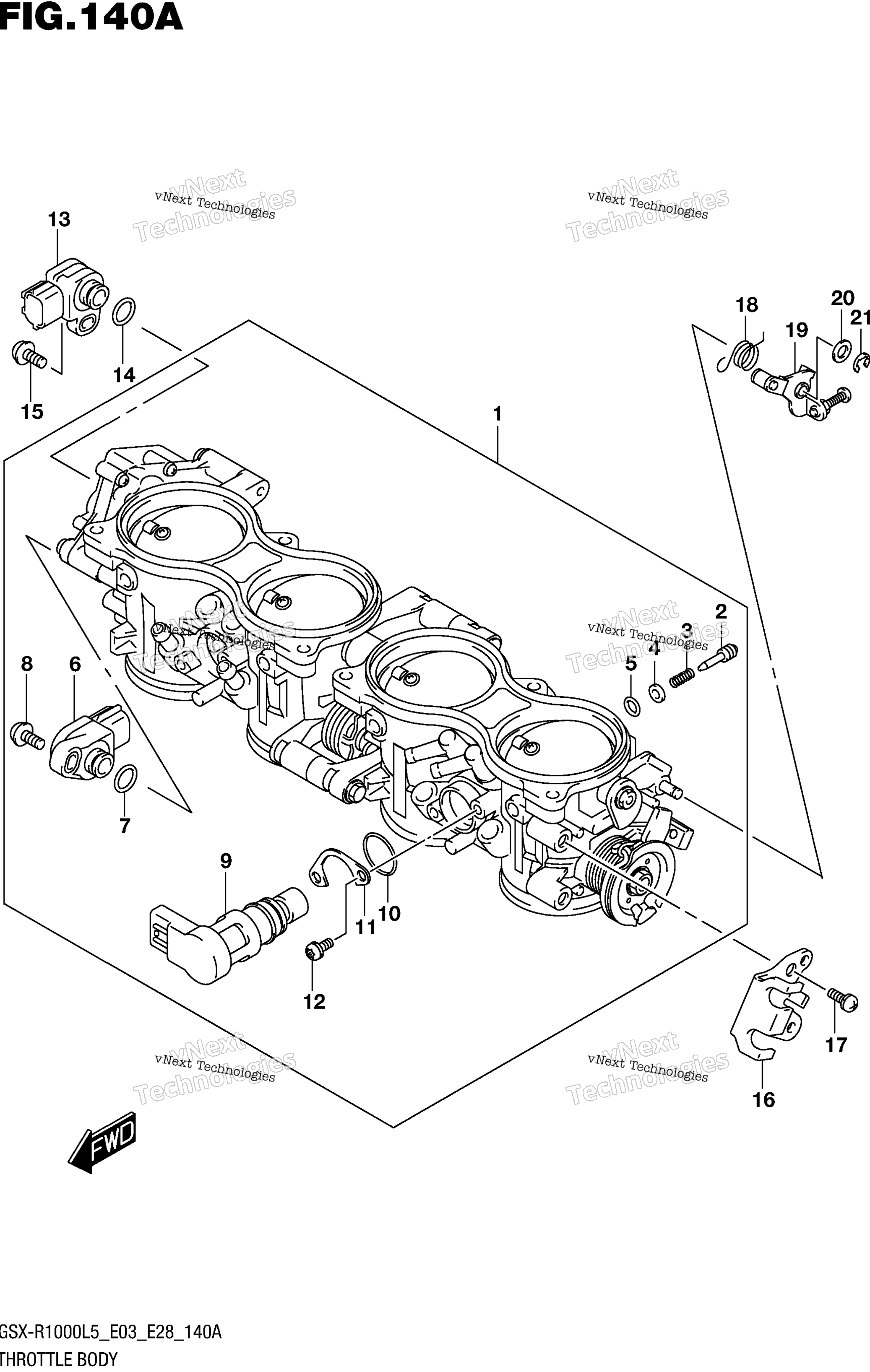 Дроссельный узел (Gsx-R1000l5 E03)