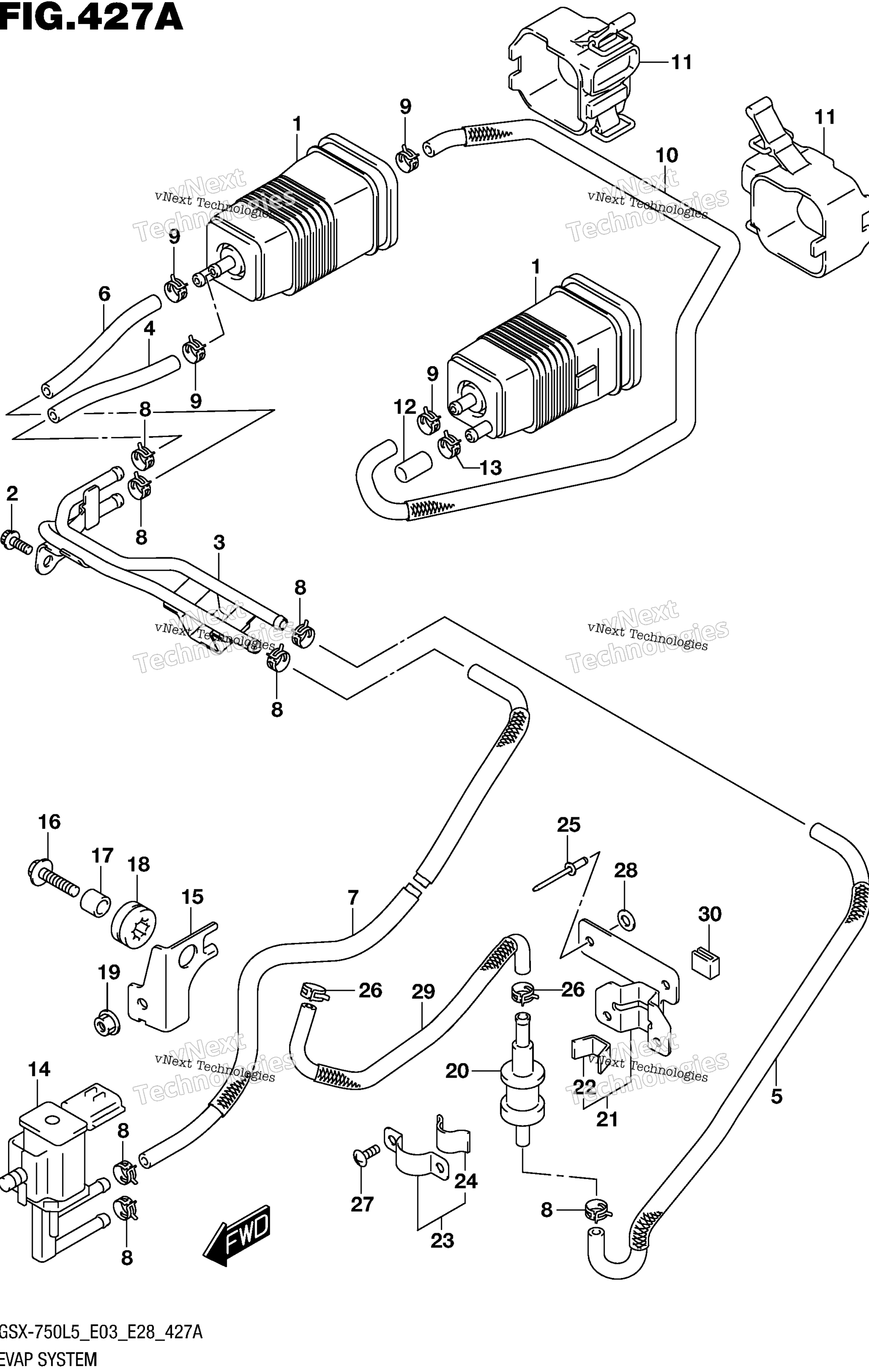 Система испарения (Gsx-R750l5 E33)