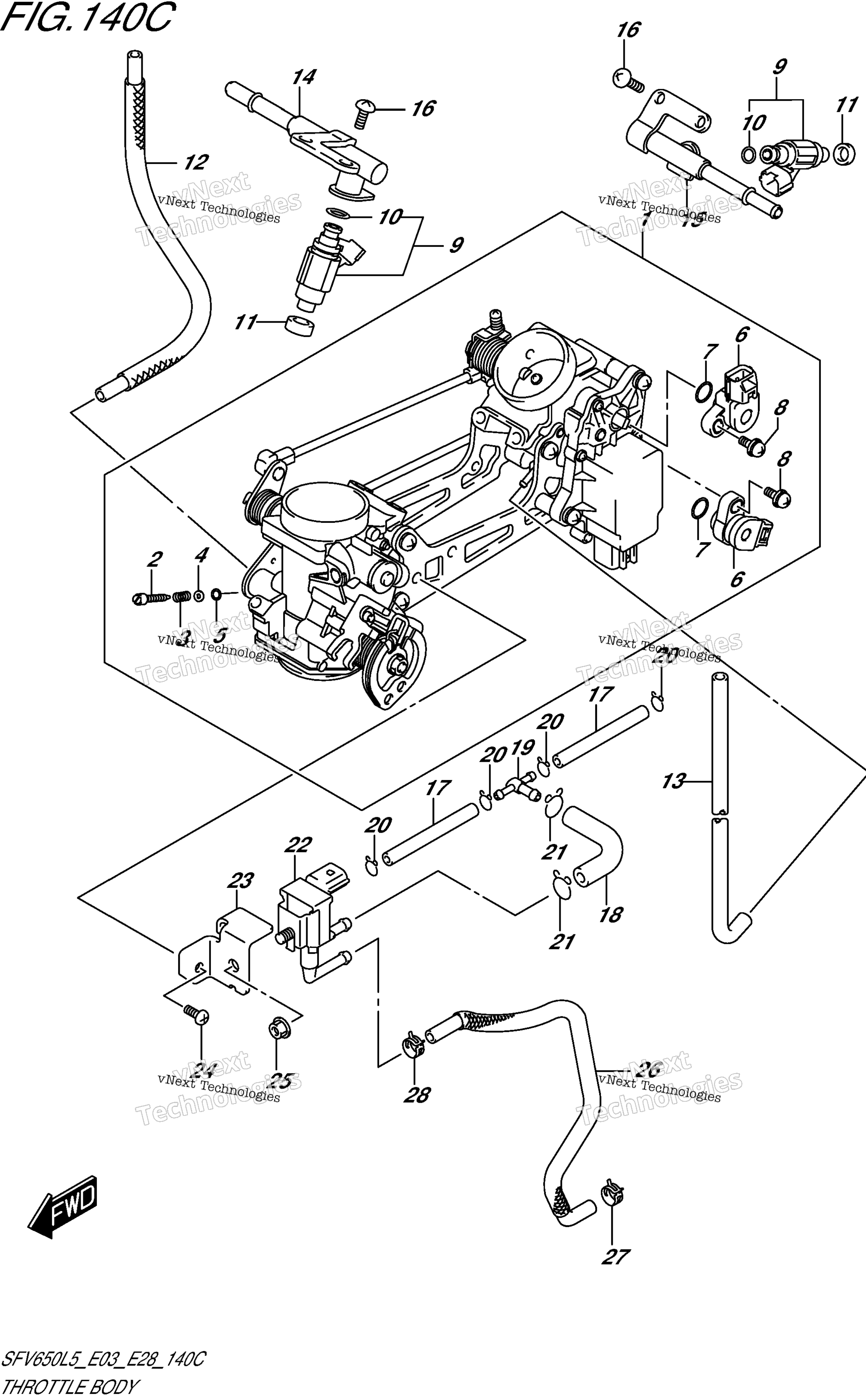 Дроссельный узел (Sfv650l5 E33)