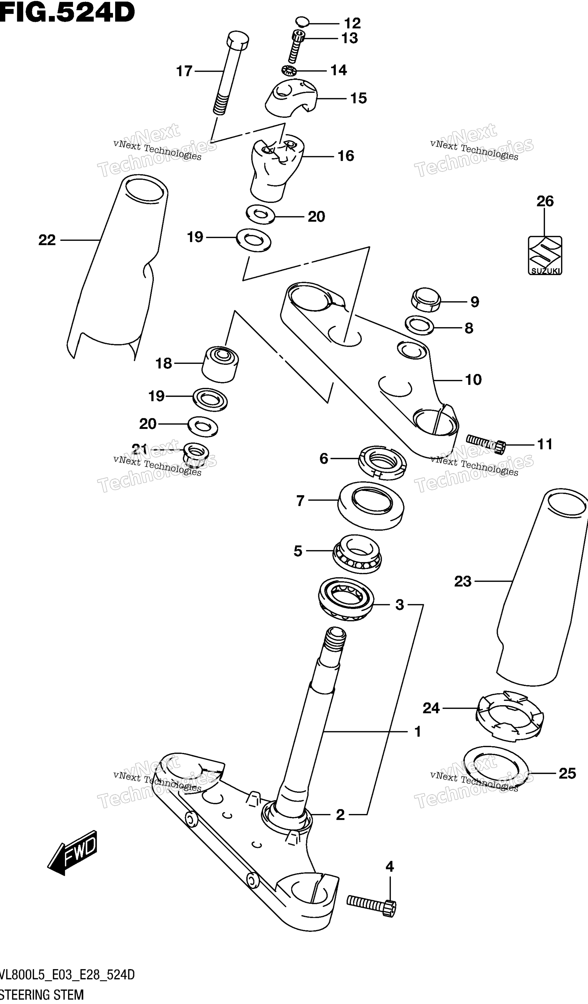 Рулевая колонка (Vl800tl5 E28)