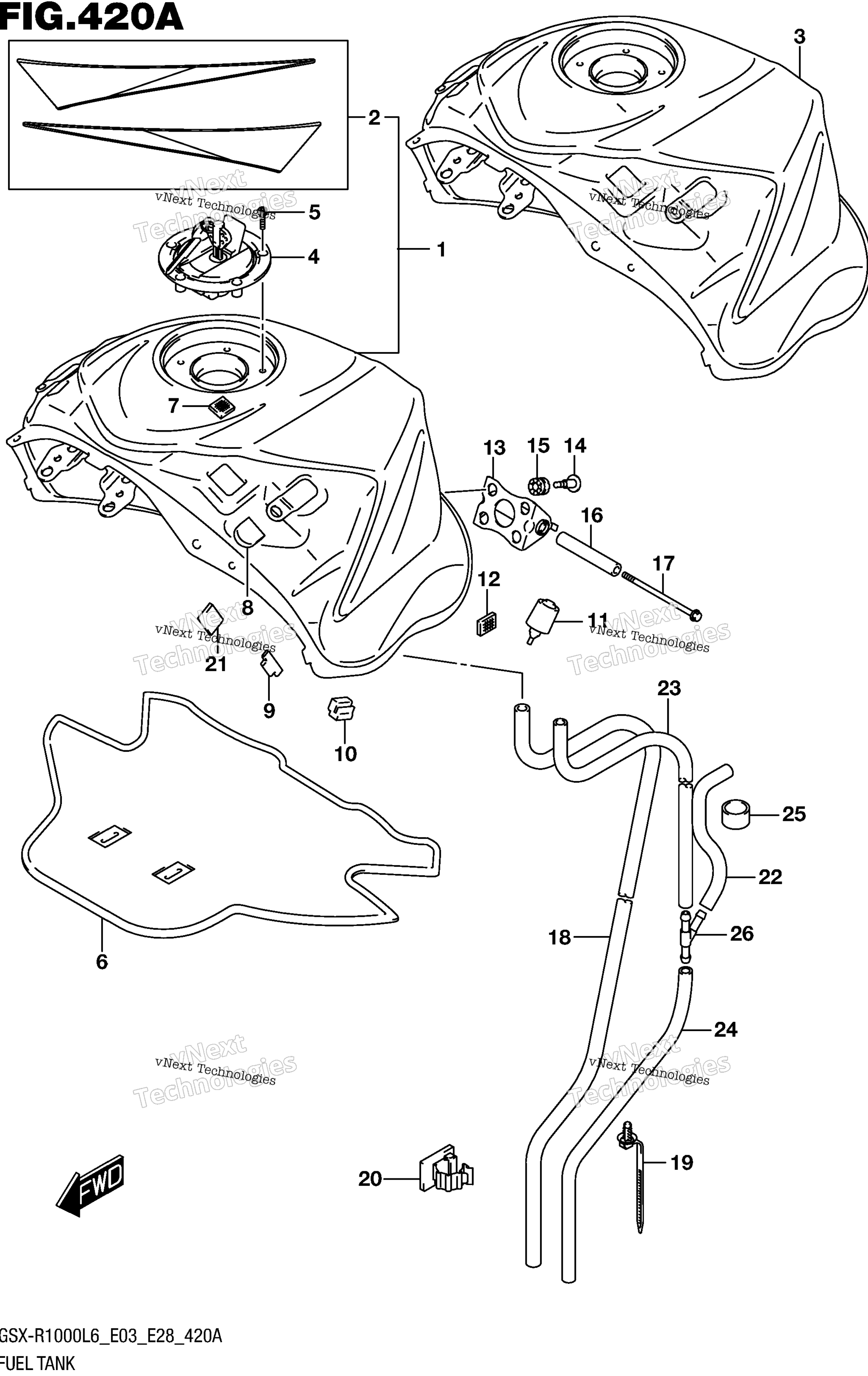 Топливный бак (Gsx-R1000l6 E03)