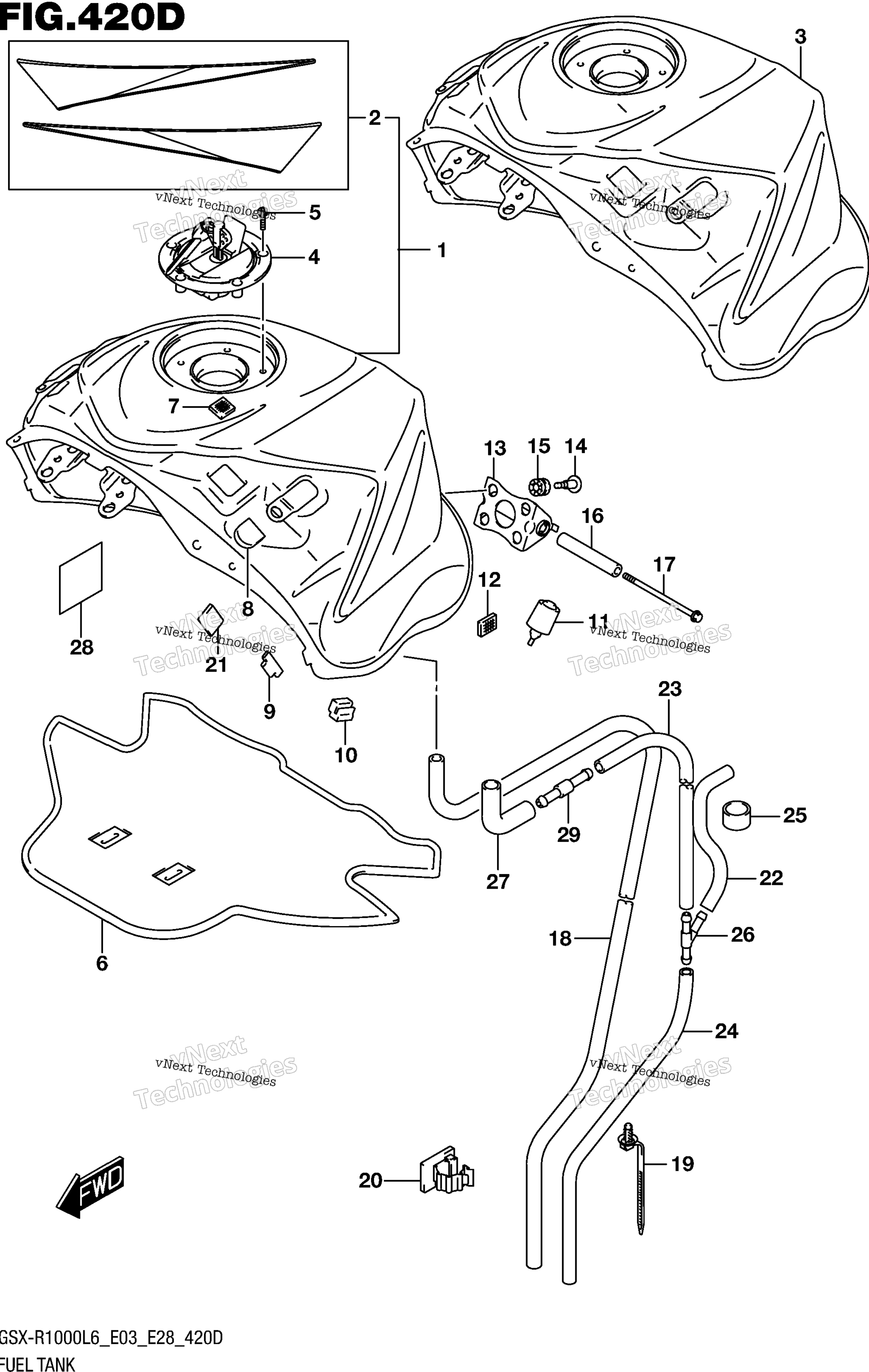 Топливный бак (Gsx-R1000al6 E28)