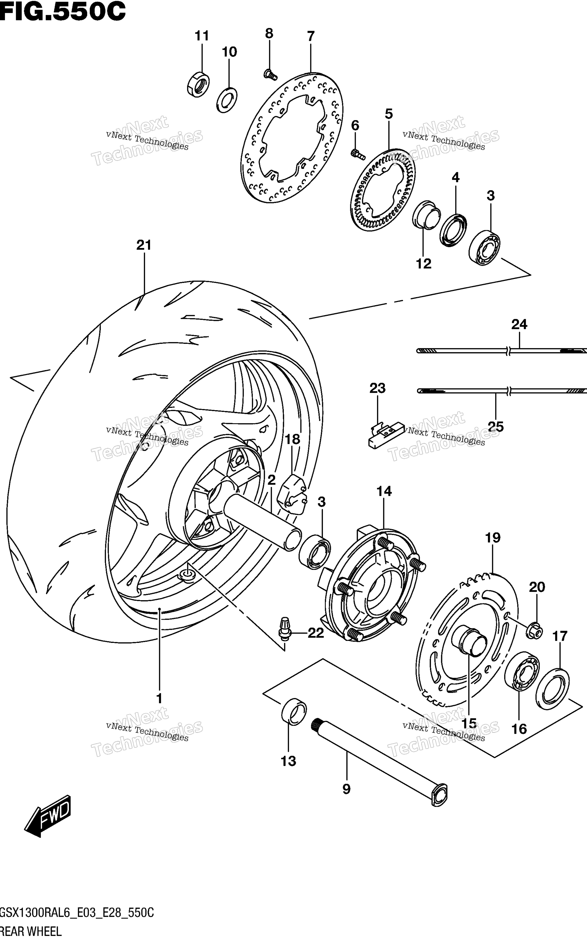 Заднее колесо (Gsx1300ral6 E33)